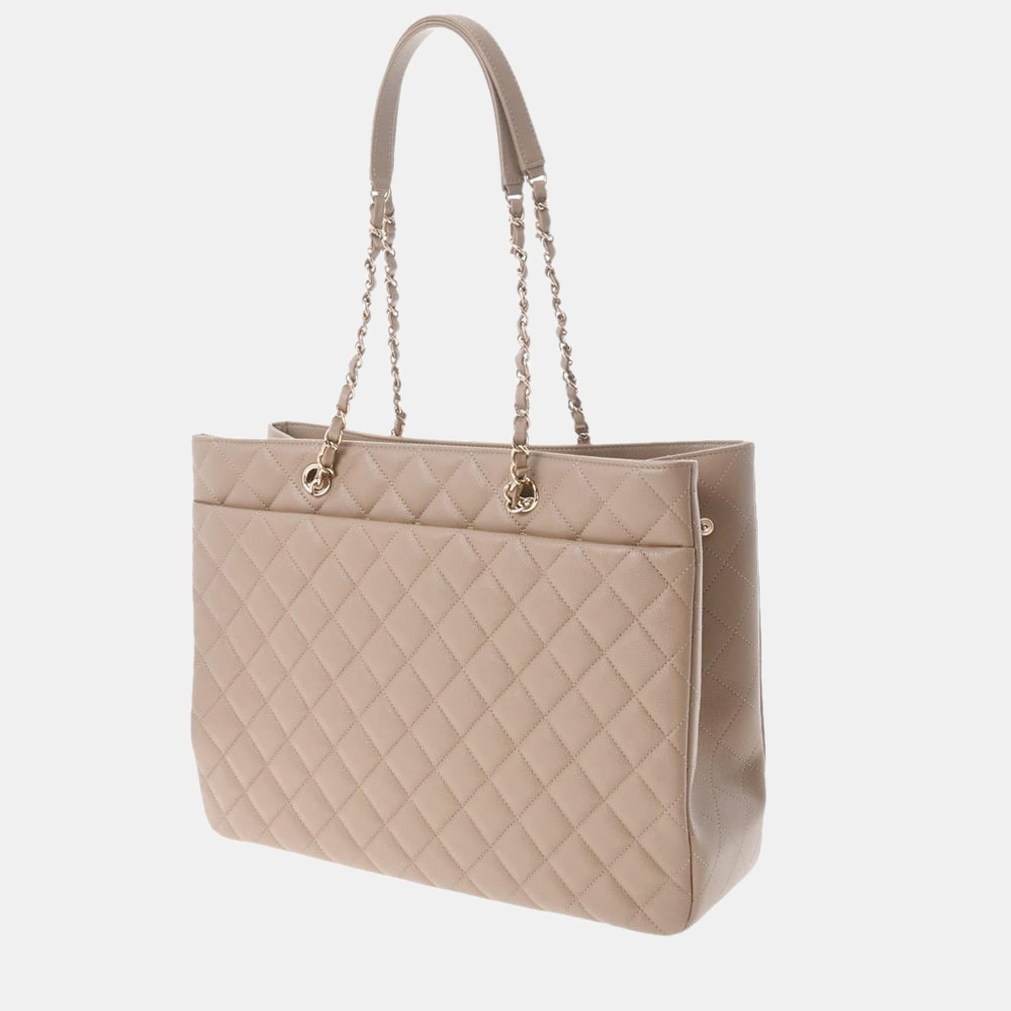 

Chanel Beige Caviar Leather CC Tote Bag