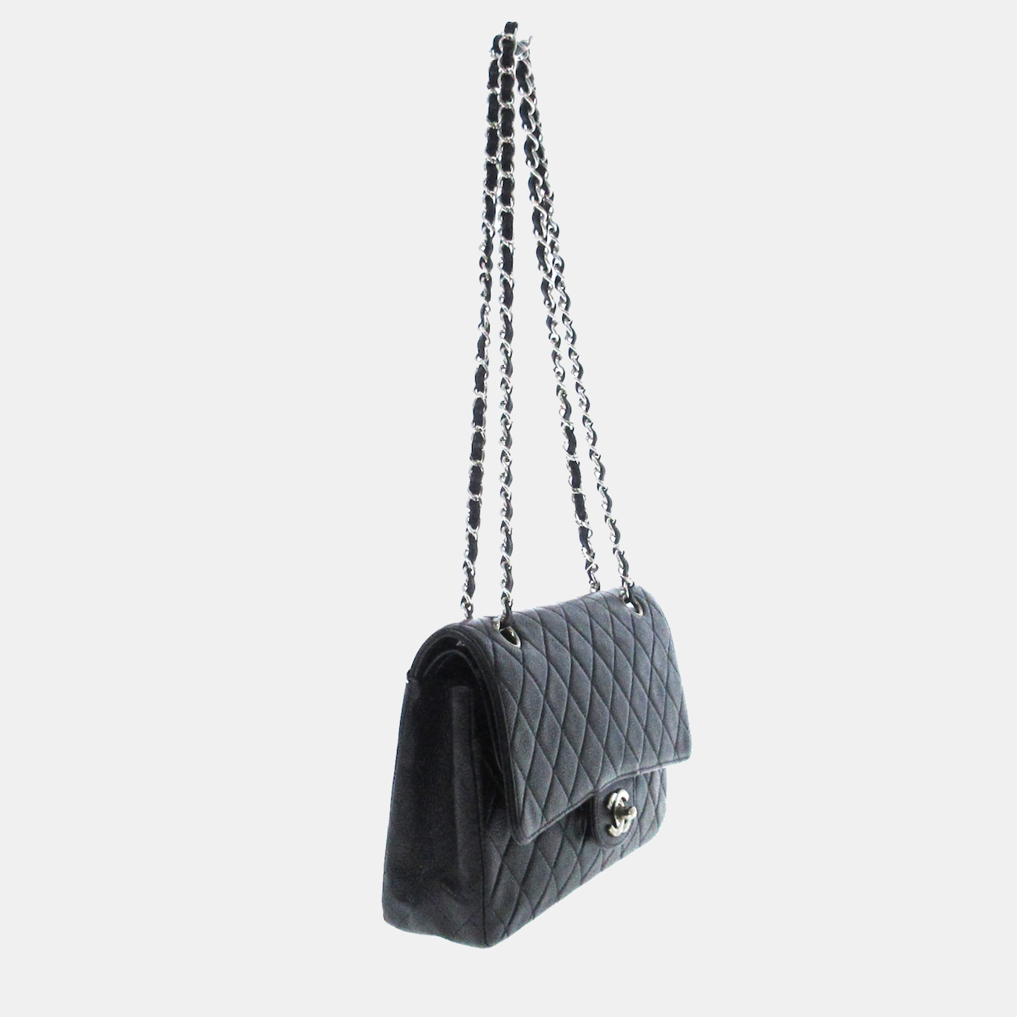 

Chanel Black Leather Medium Classic Double Flap Shoulder Bag