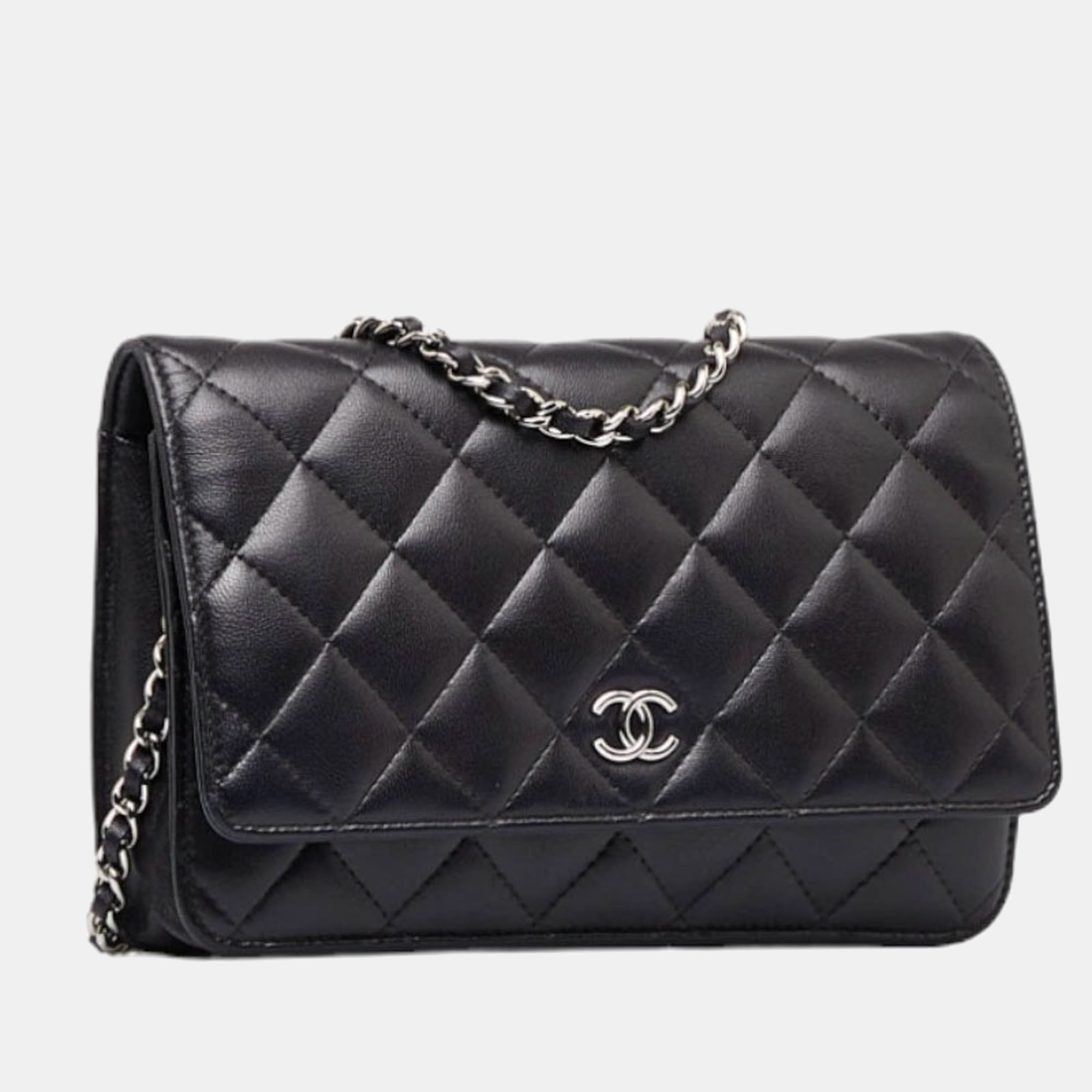 

Chanel Black CC Quilted Leather Single Flap Bag