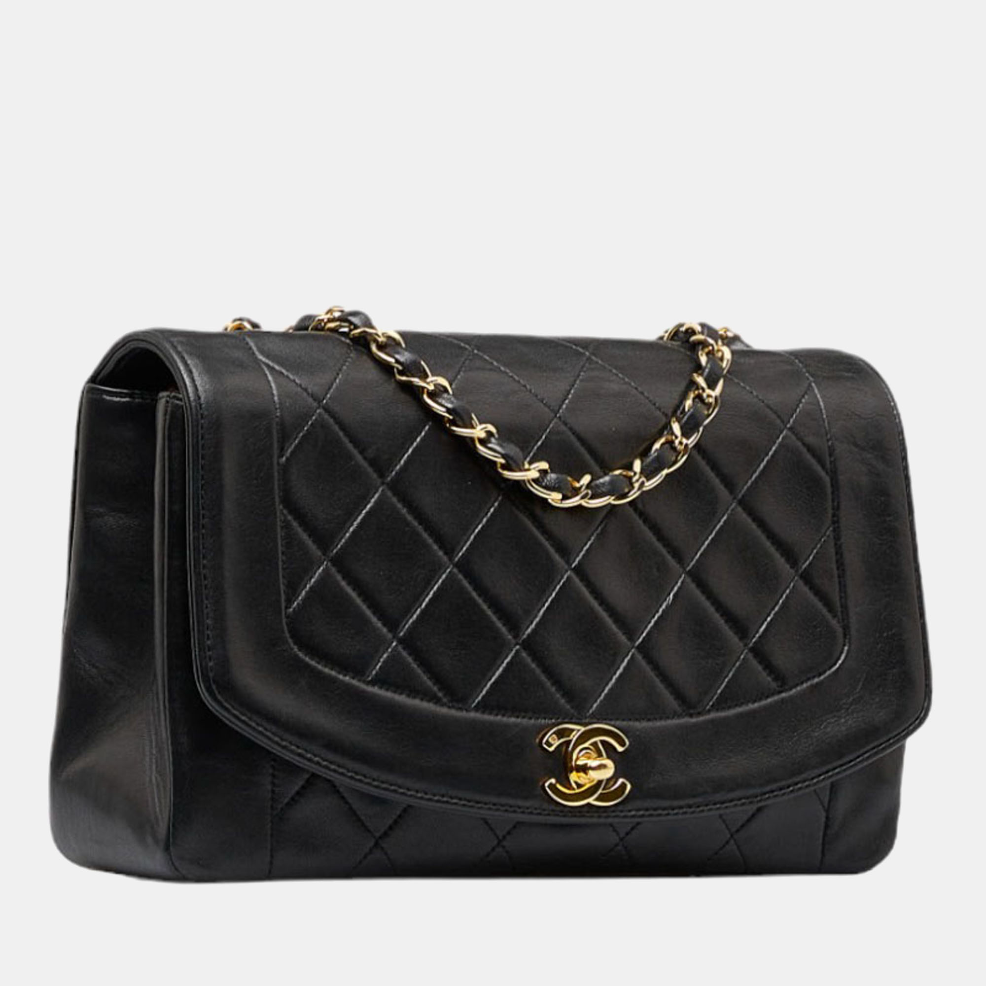 

Chanel Black Leather Diana Flap Crossbody Bag