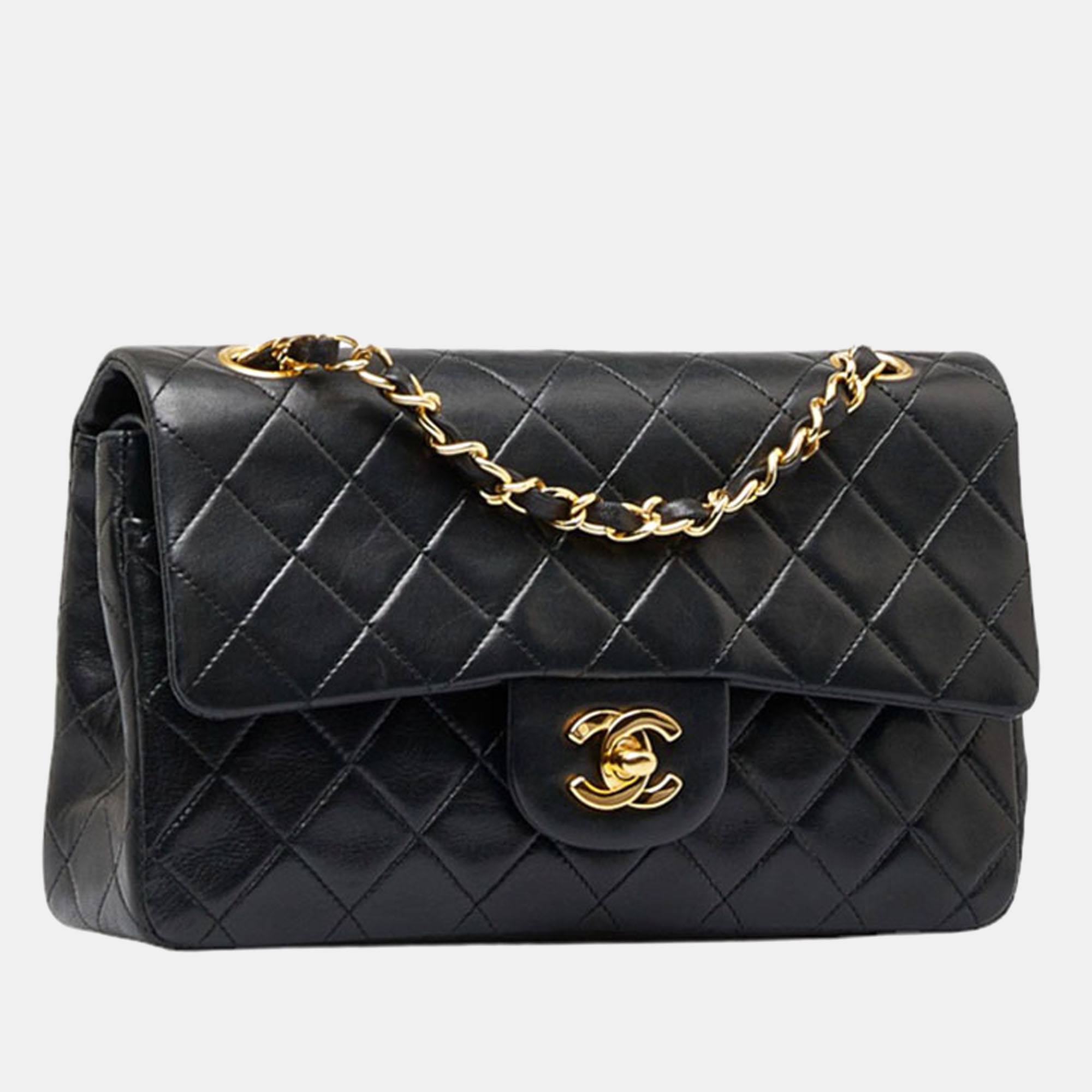 

Chanel Black Leather  Classic Double Flap Bag