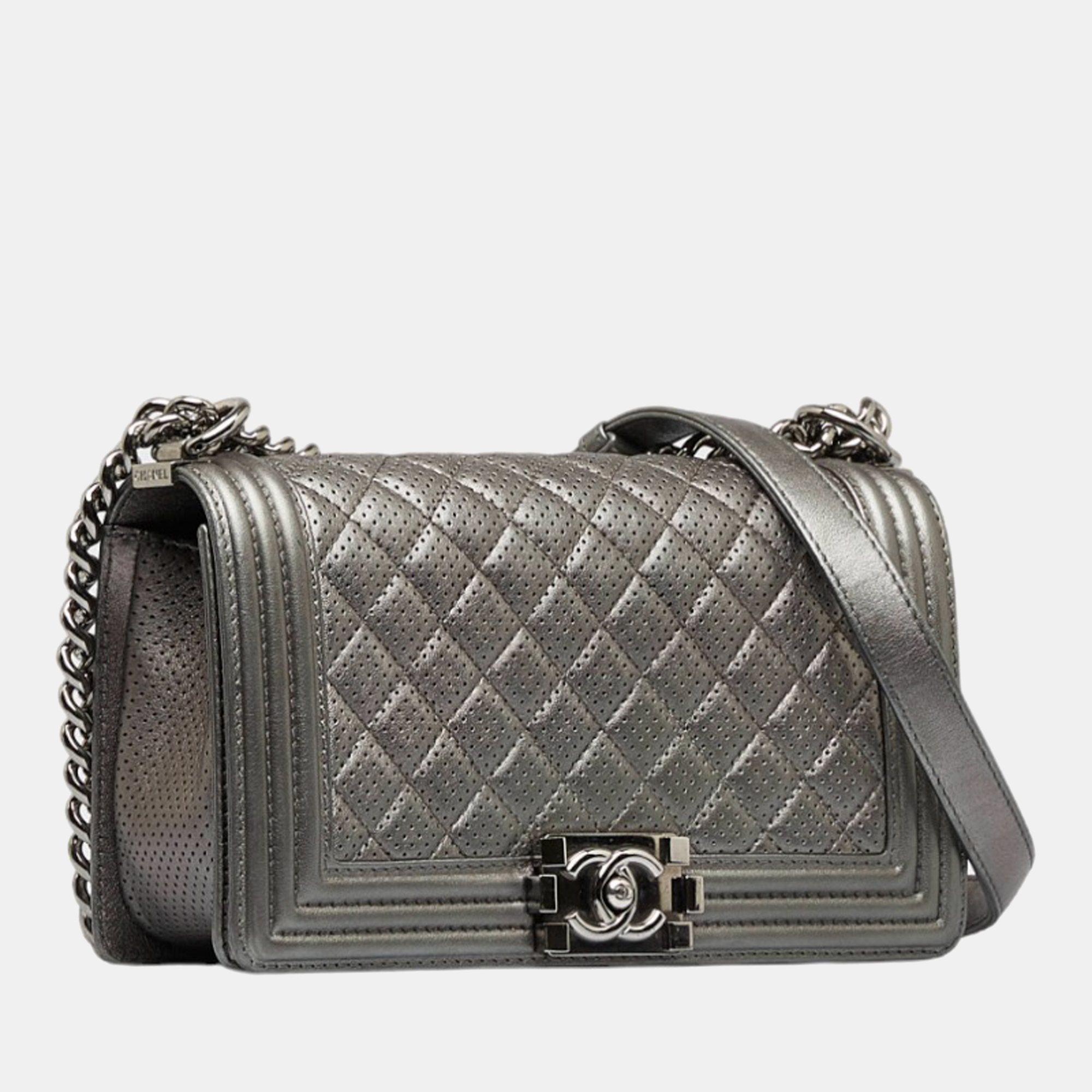 

Chanel Grey  Perforated Boy Bag