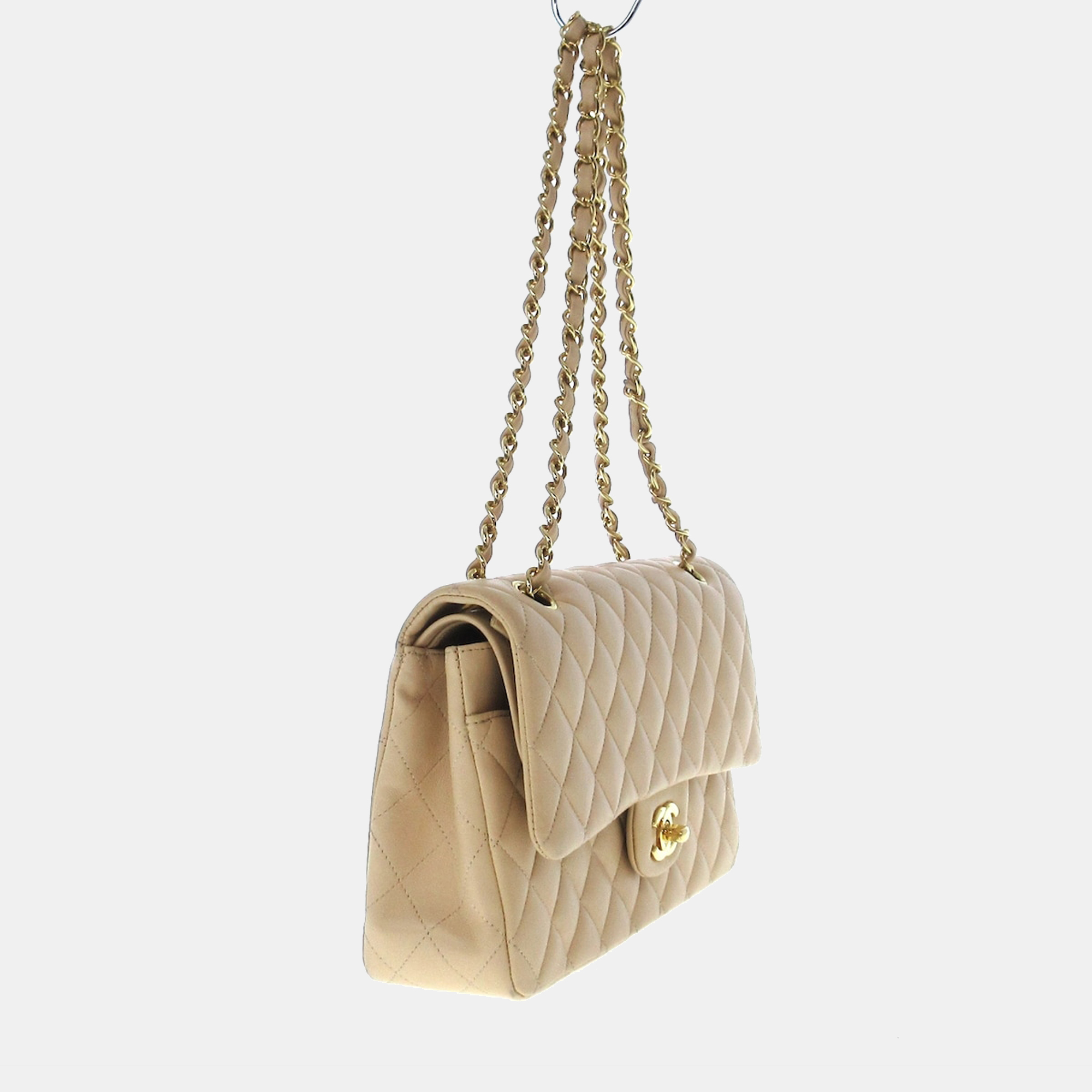 

Chanel Beige Leather Classic Double flap bag