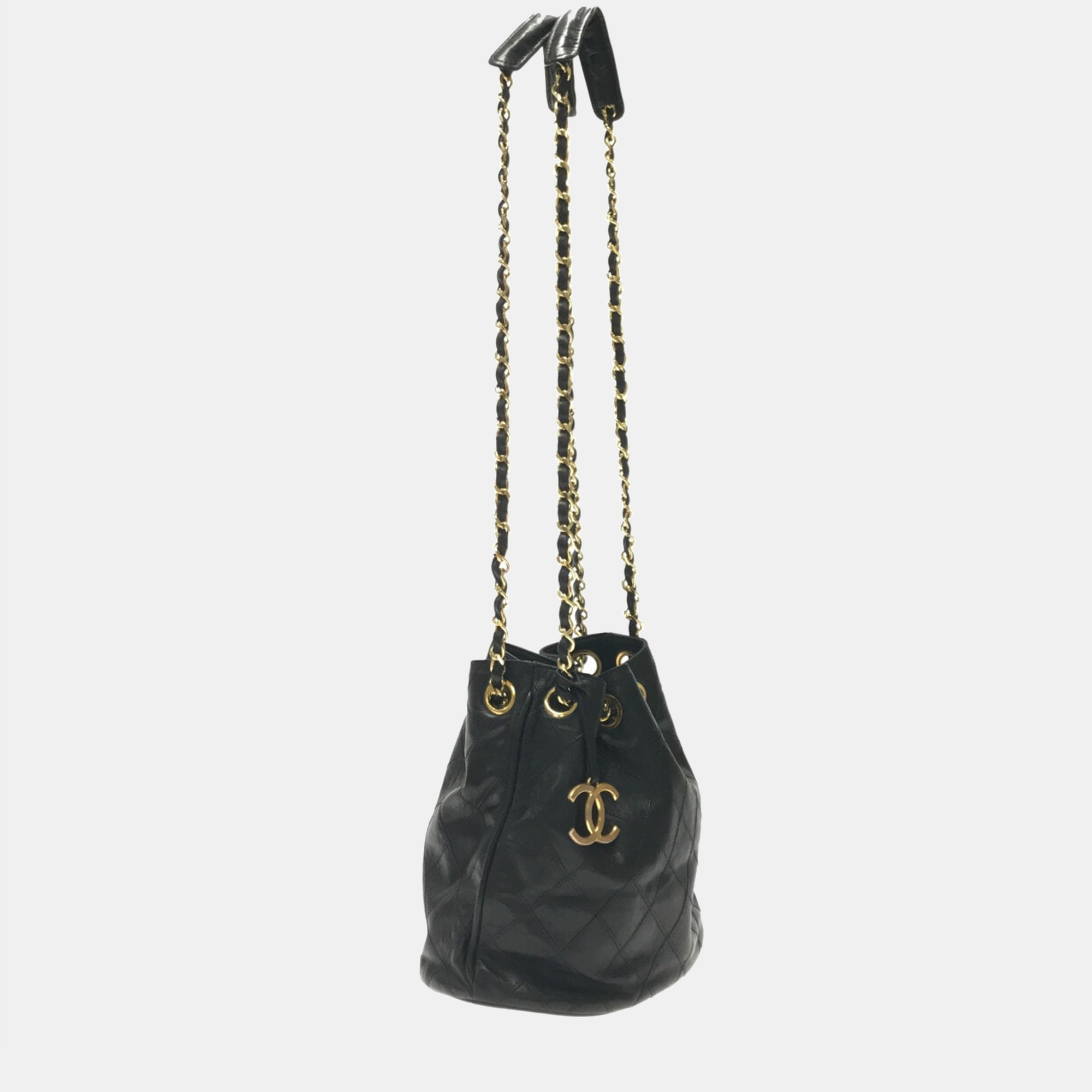 

Chanel Black Leather Sac Seau shoulder bag