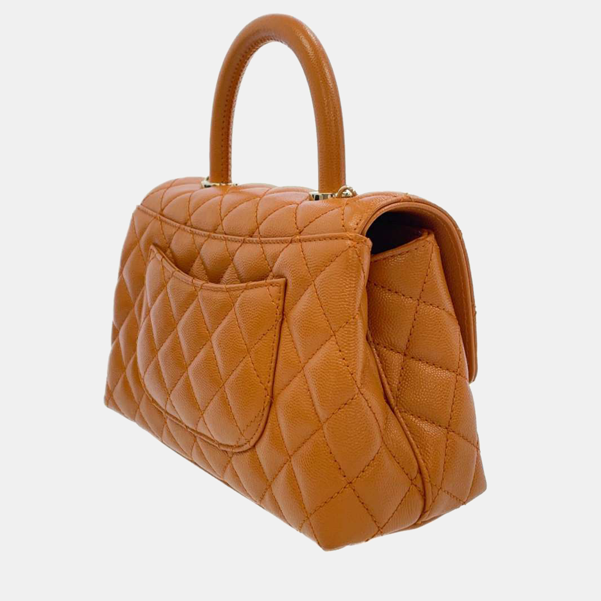 

Chanel Brown Caviar Leather Coco Top Handle Bag