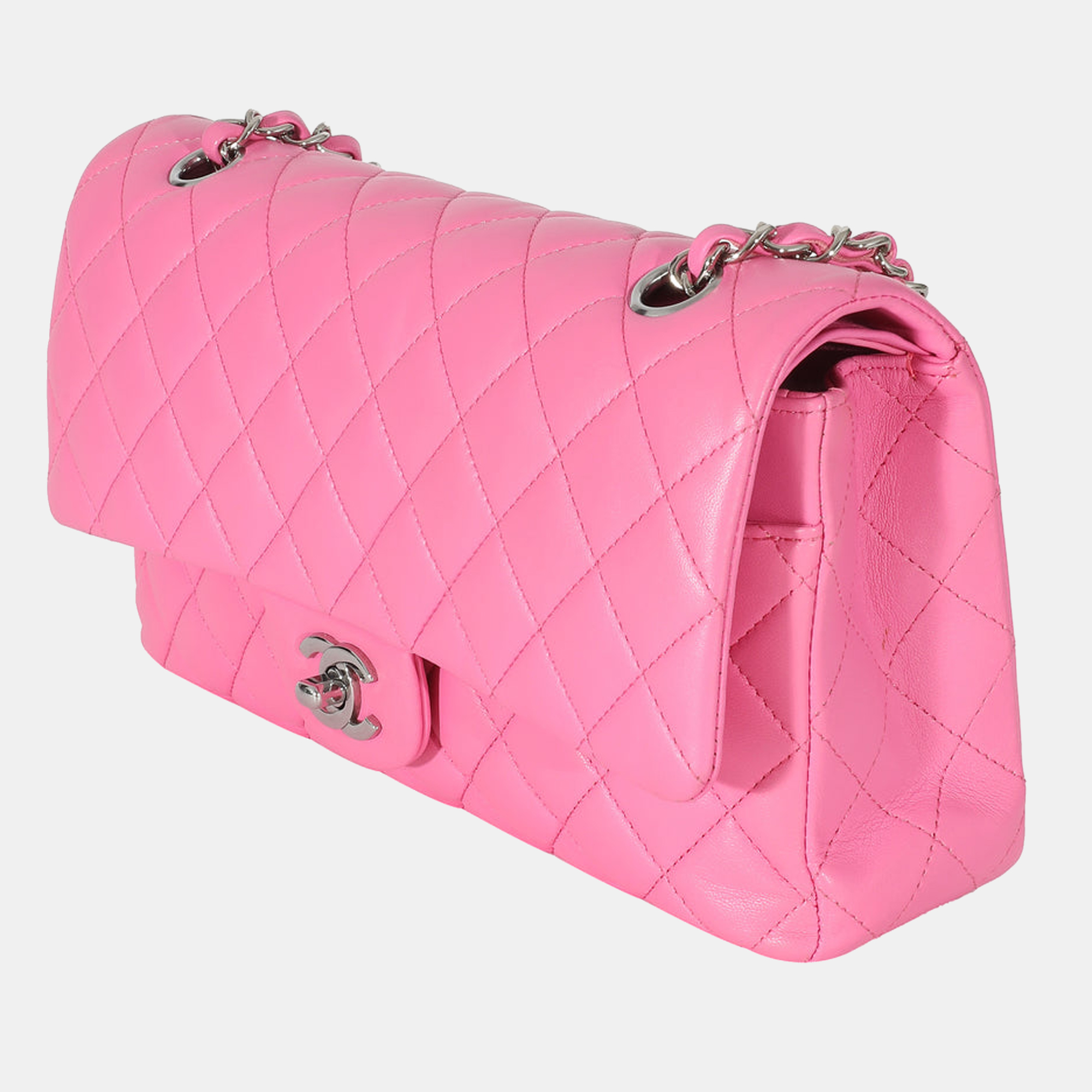 

Chanel Pink Quilted Lambskin Medium Classic Double Flap Bag