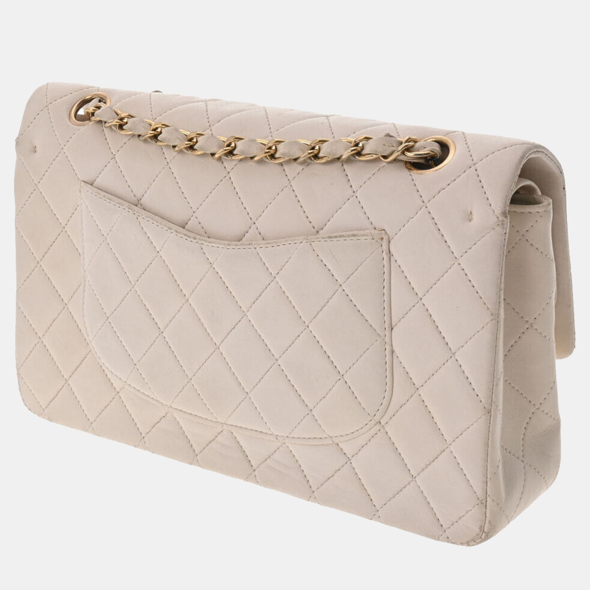 

Chanel White Leather Classic Double Flap Shoulder Bag