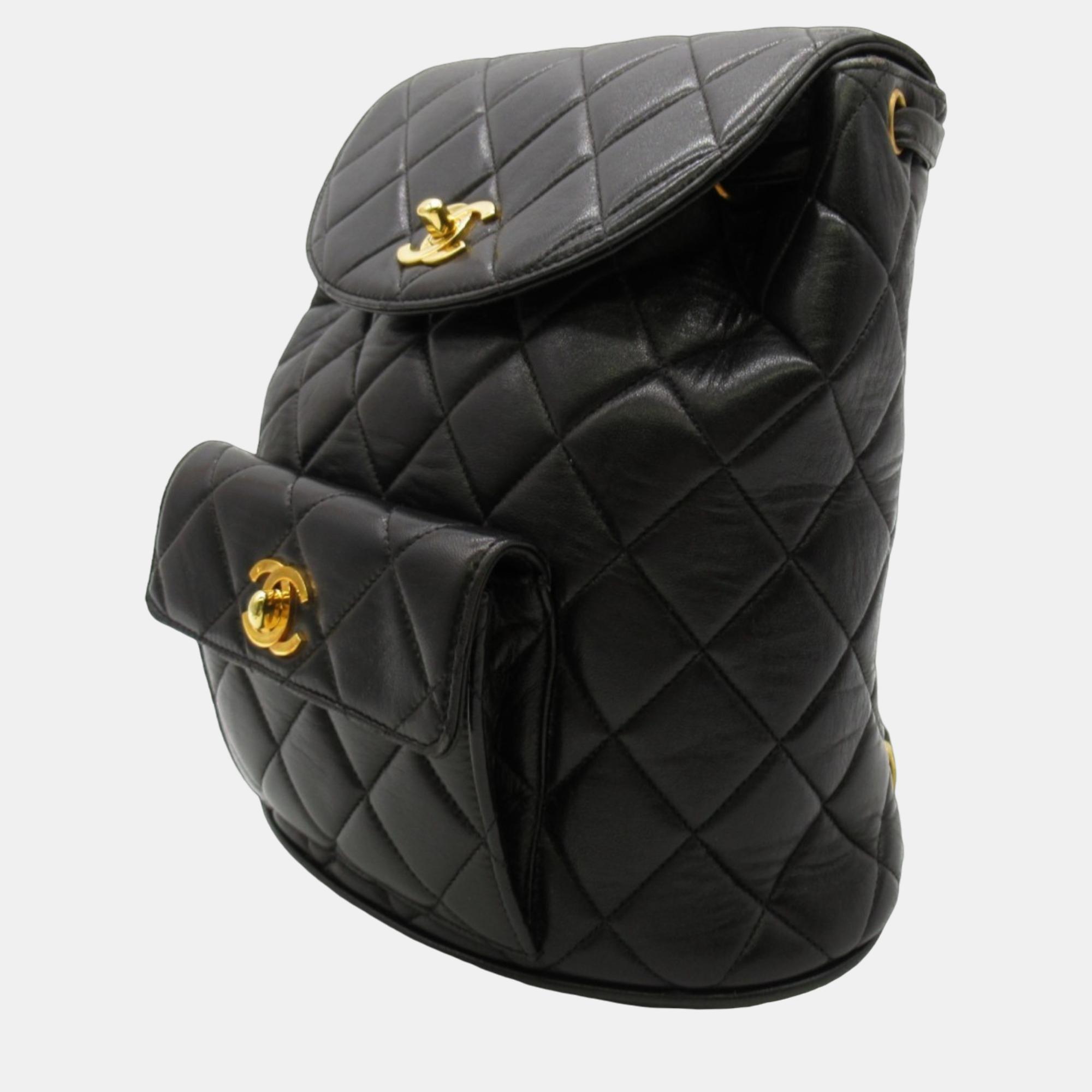 

Chanel Black CC Quilted Leather Duma Backpack