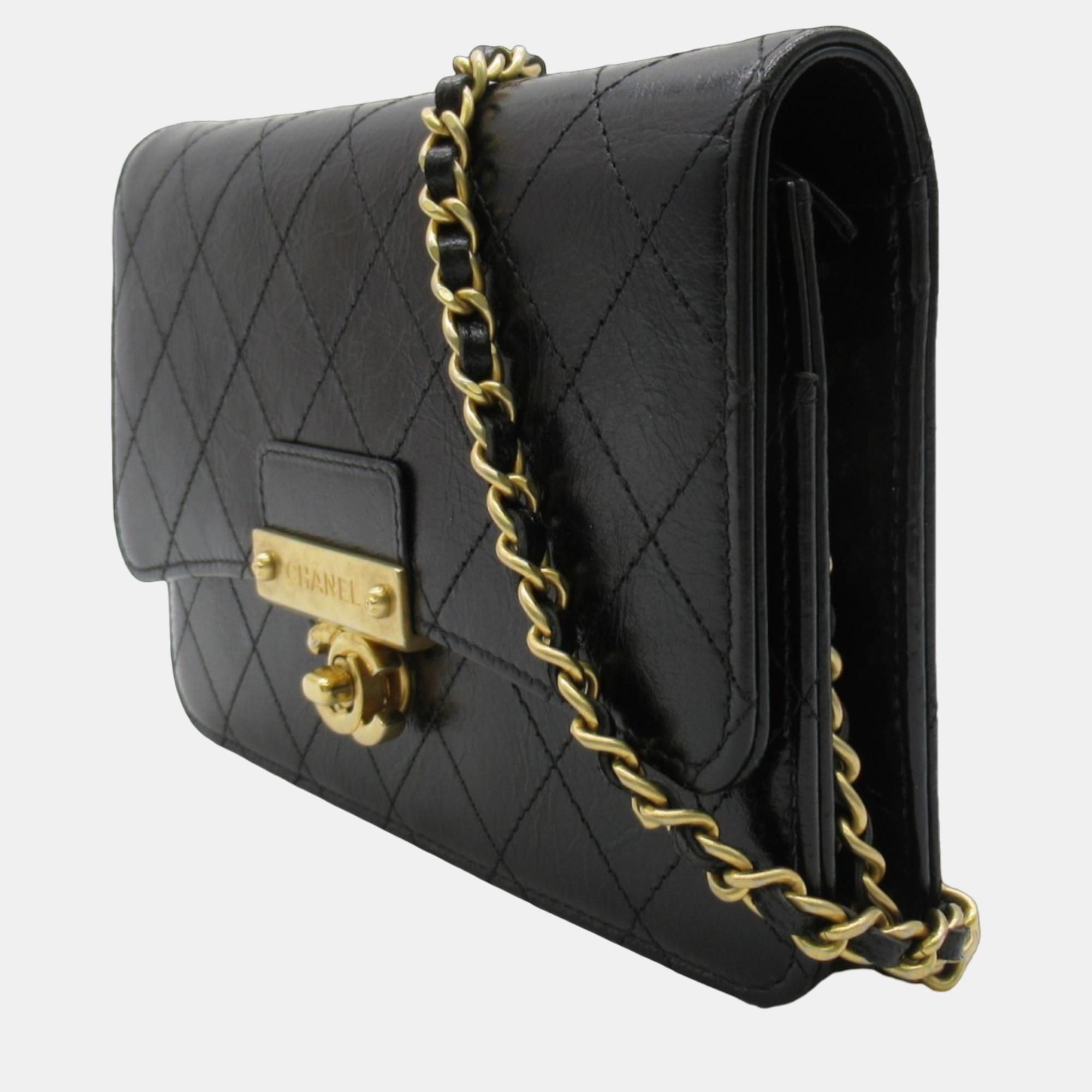 

Chanel Black Golden Class Wallet on Chain Crossbody Bag