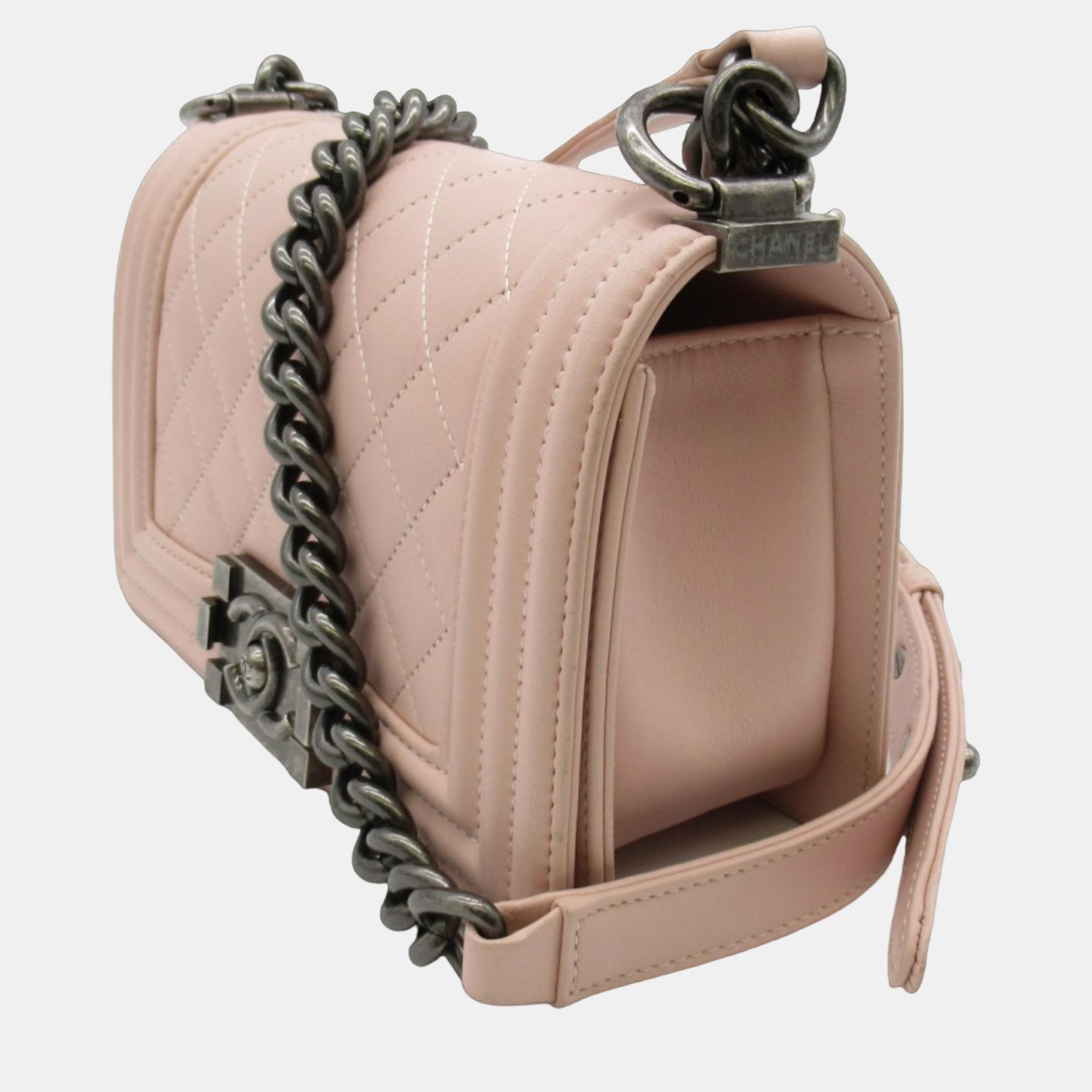 

Chanel Pink Small Classic Le Boy Flap Bag