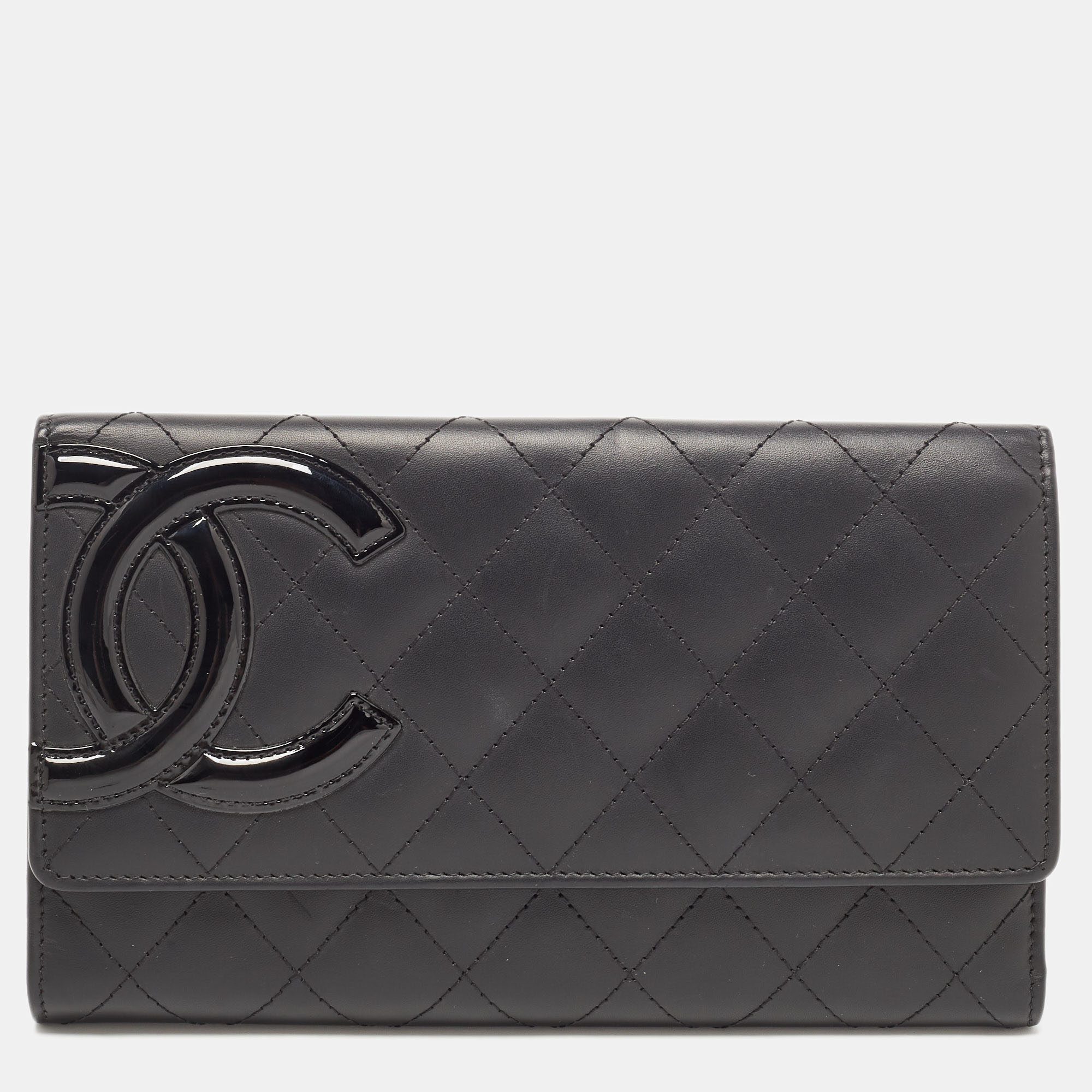 Chanel Black Quilted Leather Cambon Ligne Wallet