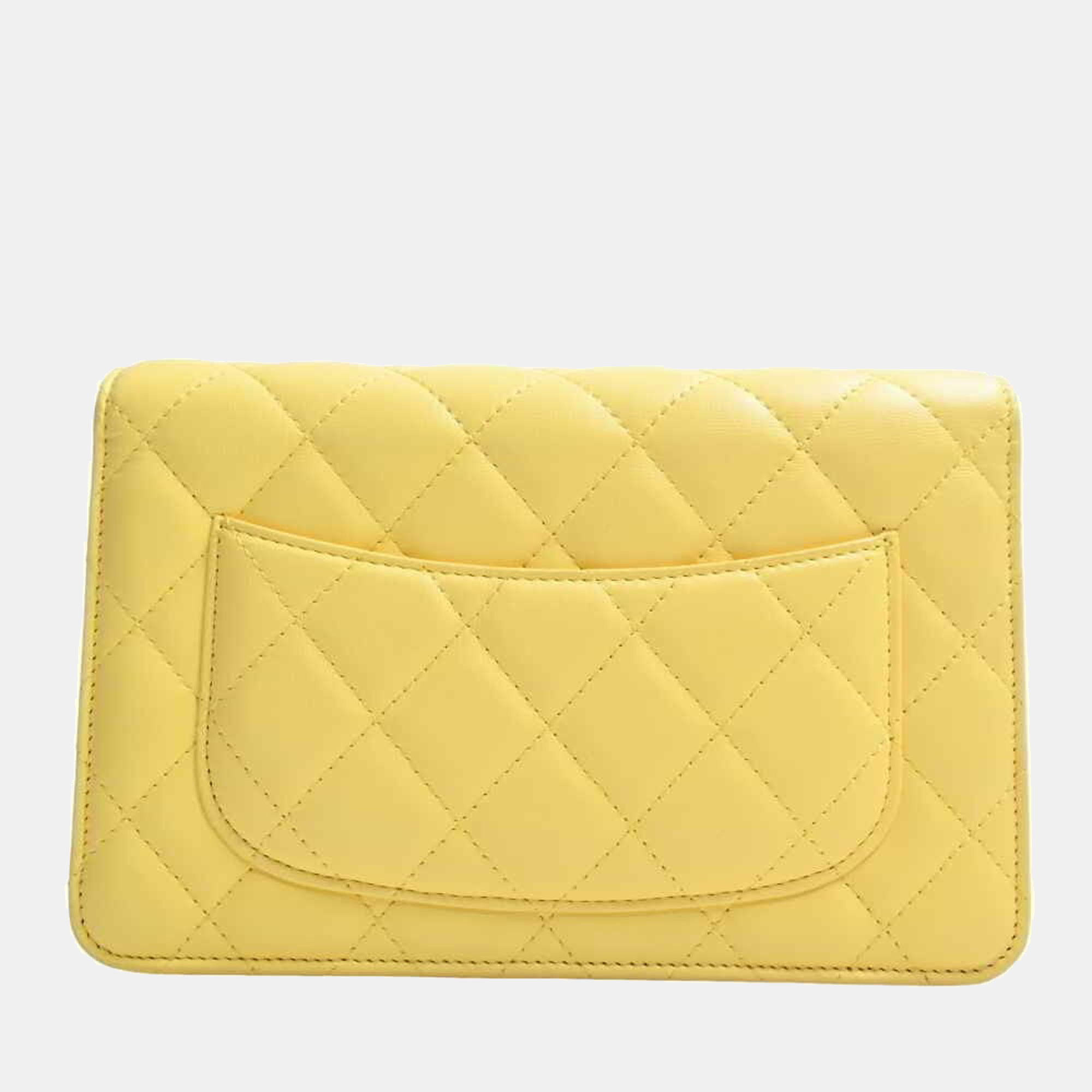 

Chanel Yellow Lambskin Leather CC Wallet On Chain