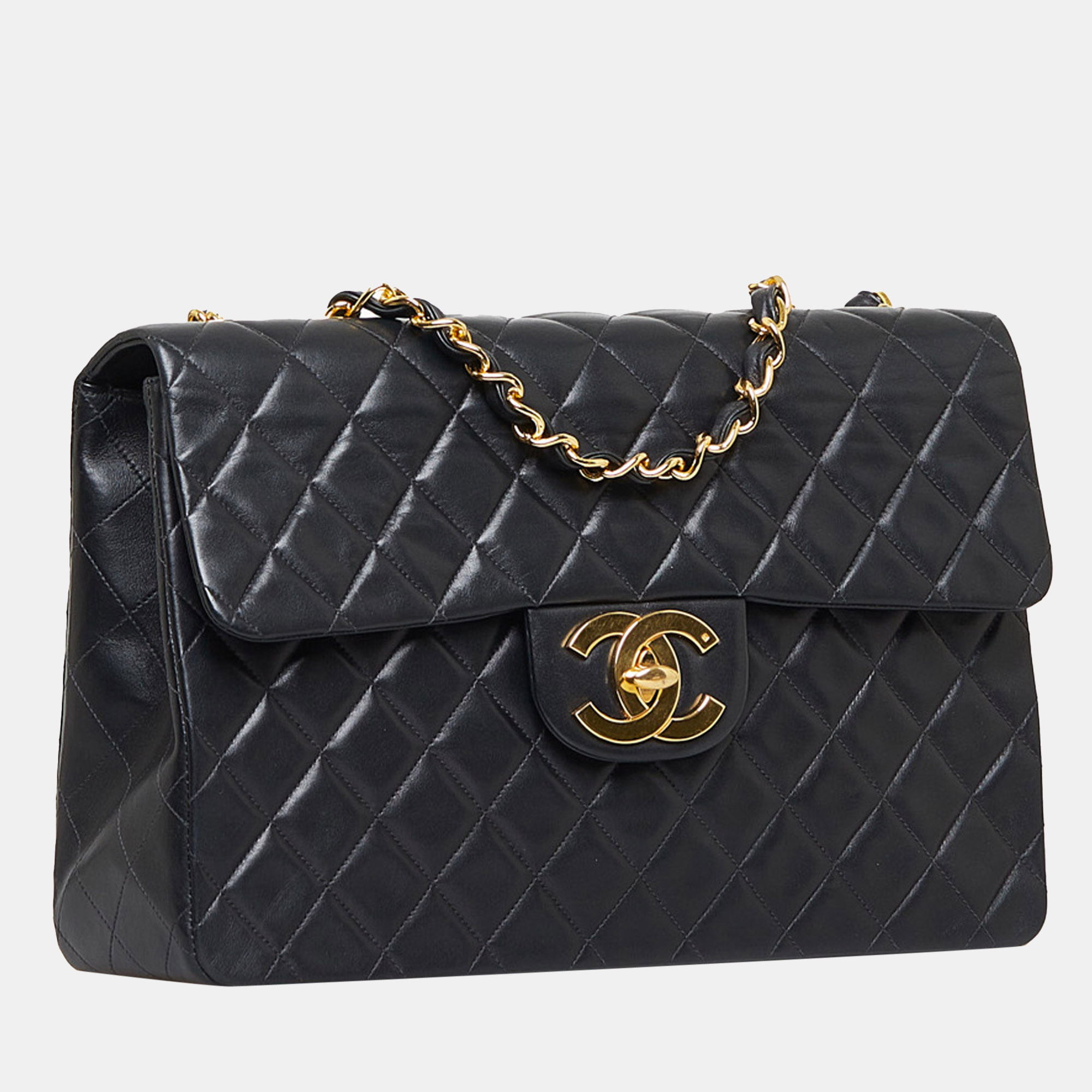 

Chanel Black Maxi Classic Lambskin Single Flap