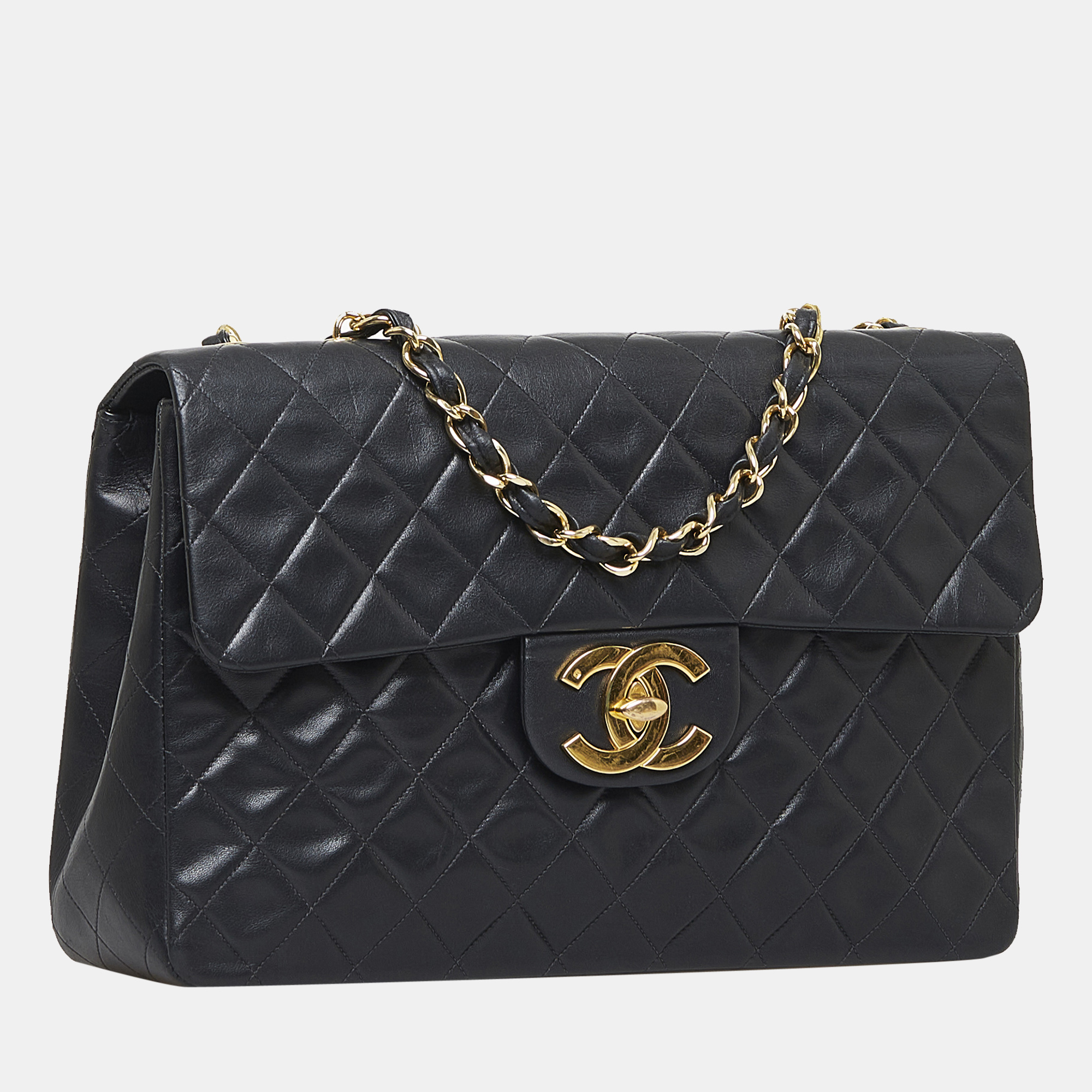 

Chanel Black Maxi Classic Lambskin Single Flap
