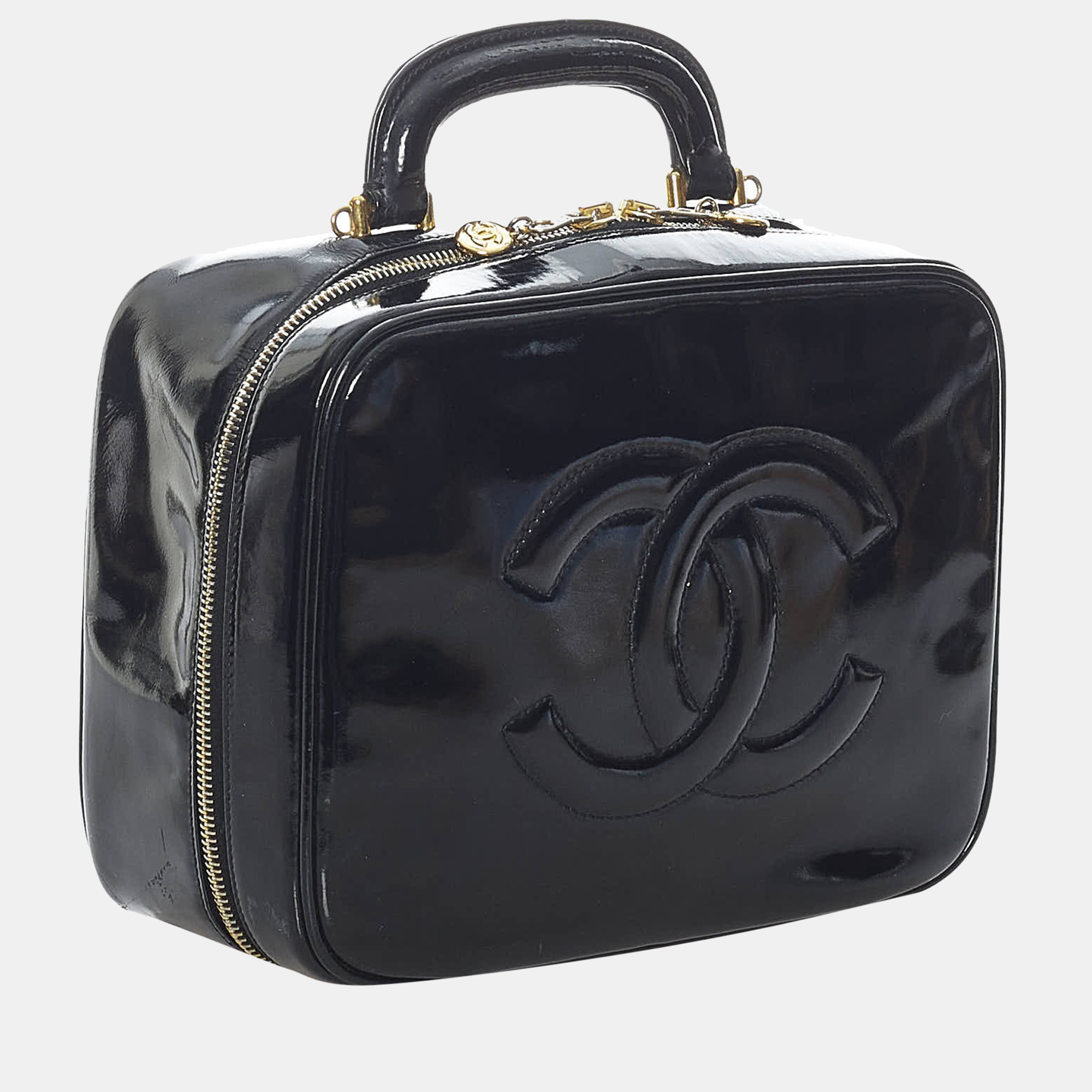 

Chanel Black CC Patent Leather Vanity Case