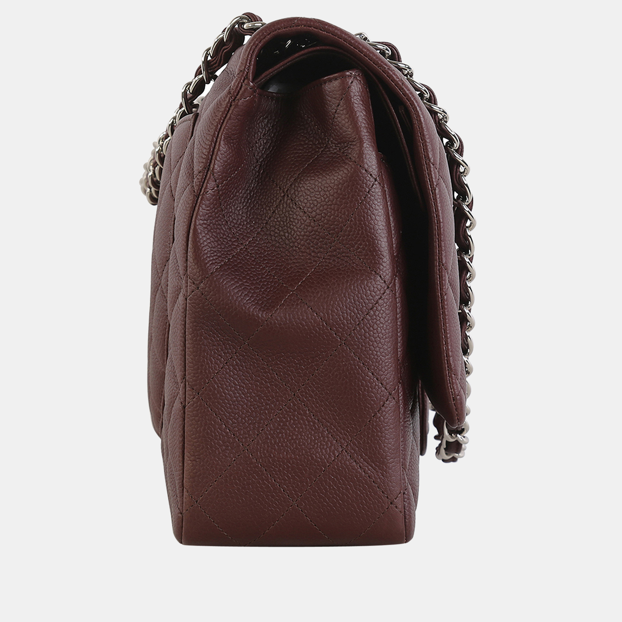 

Chanel Burnt Brown Quilted Caviar Leather Maxi Shoulder Bag