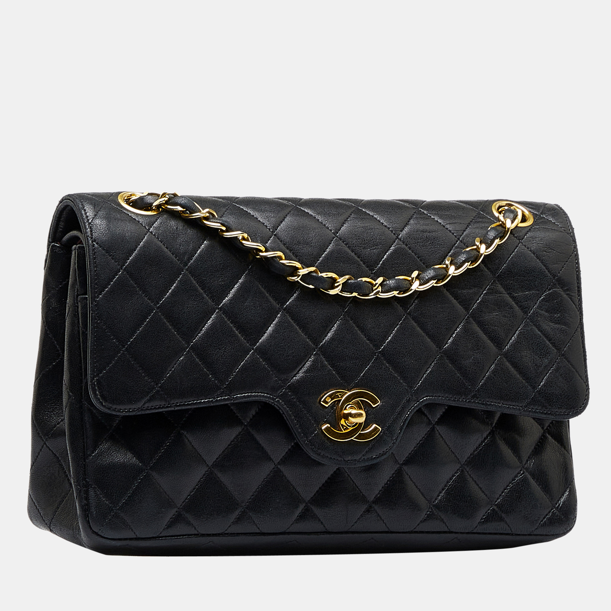 

Chanel Black Quilted Lambskin Double Flap Bag