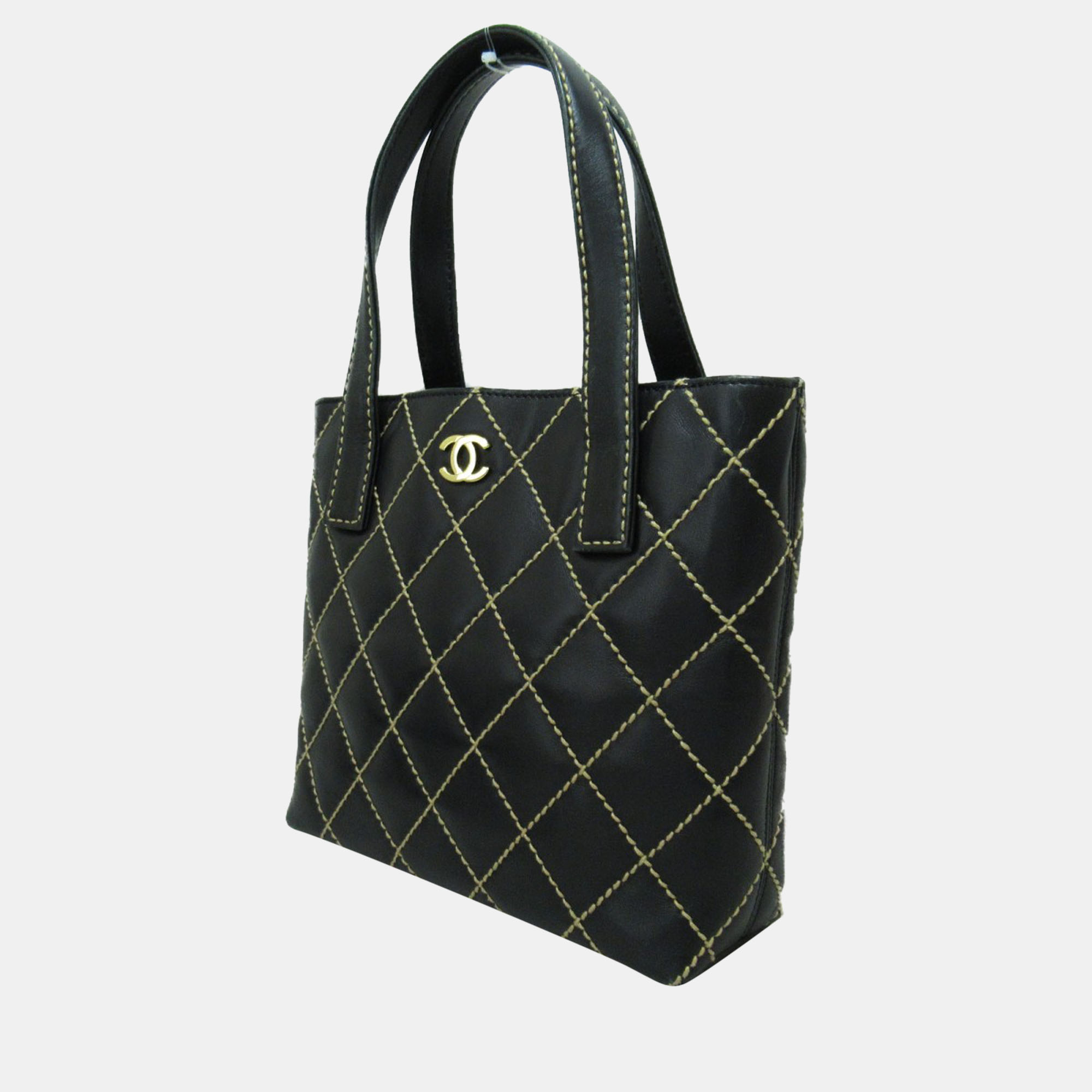

Chanel Black Wild Stitch Leather Tote Bag