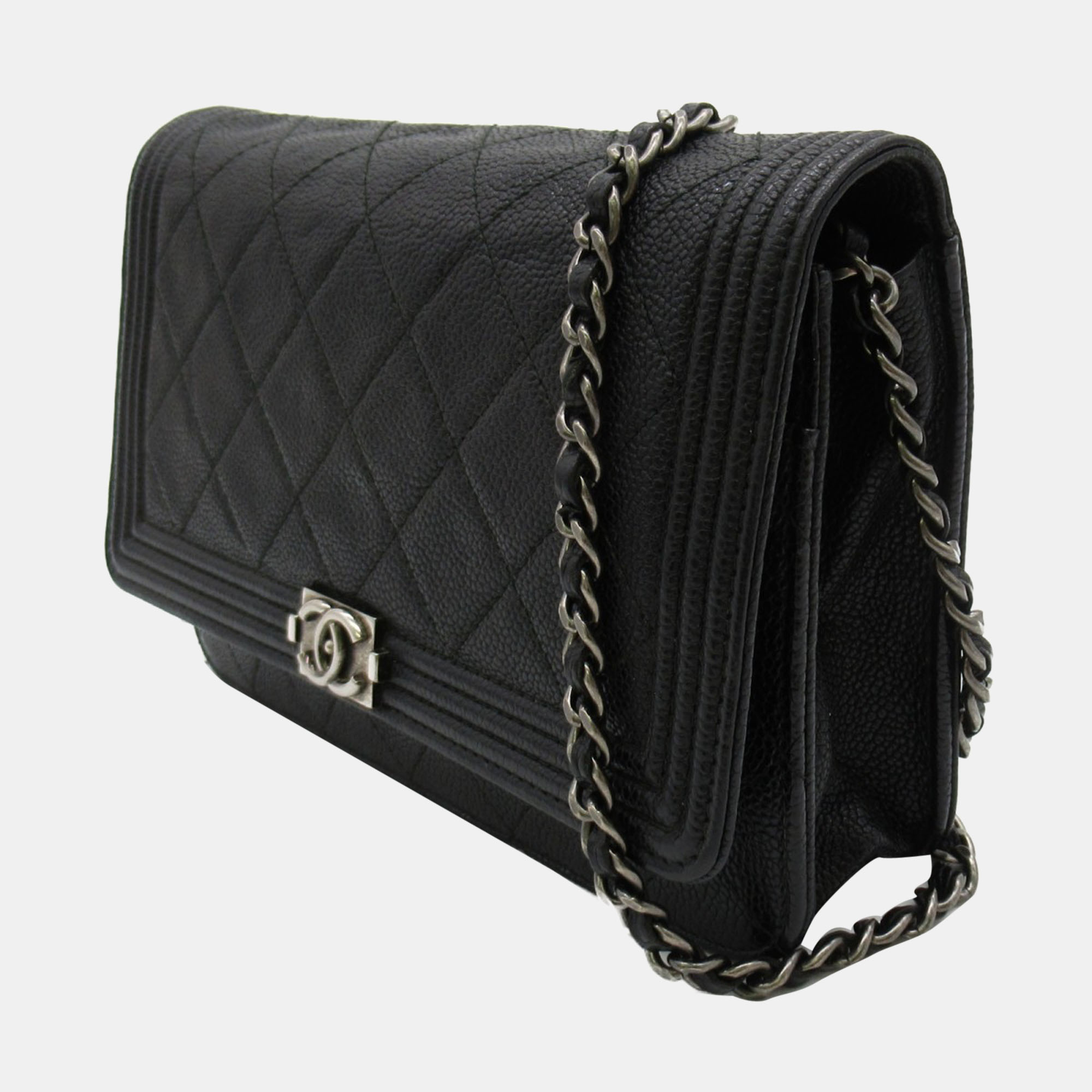 

Chanel Black Caviar Boy Wallet on Chain Crossbody Bag