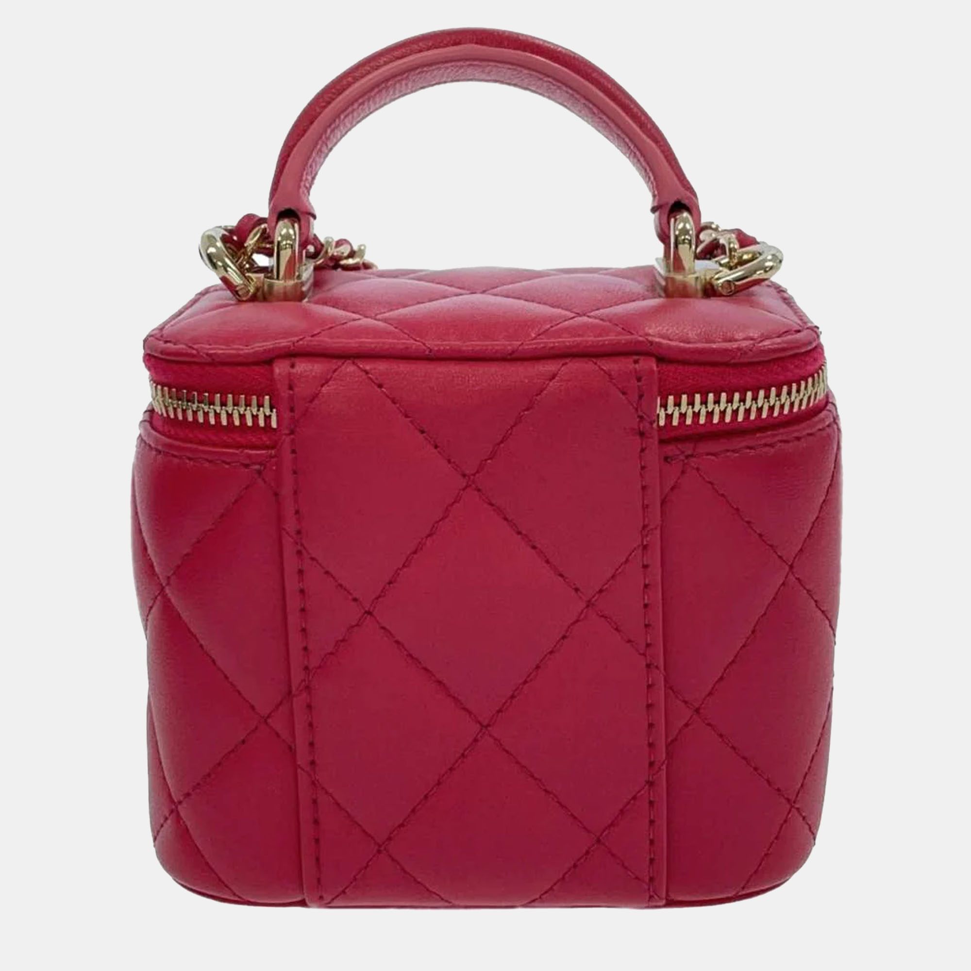 

Chanel Red Leather Vanity Case Shoulder Bag, Pink