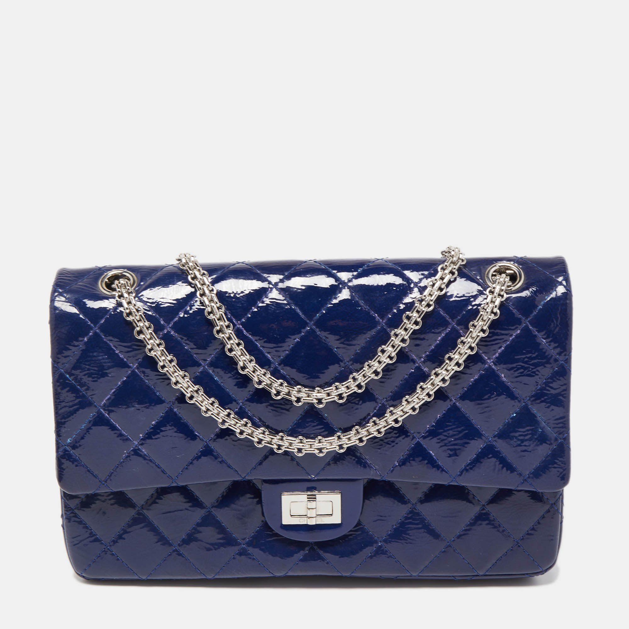 

Chanel Blue Quilted Patent Leather Reissue 2.55 Classic 226 Flap Bag