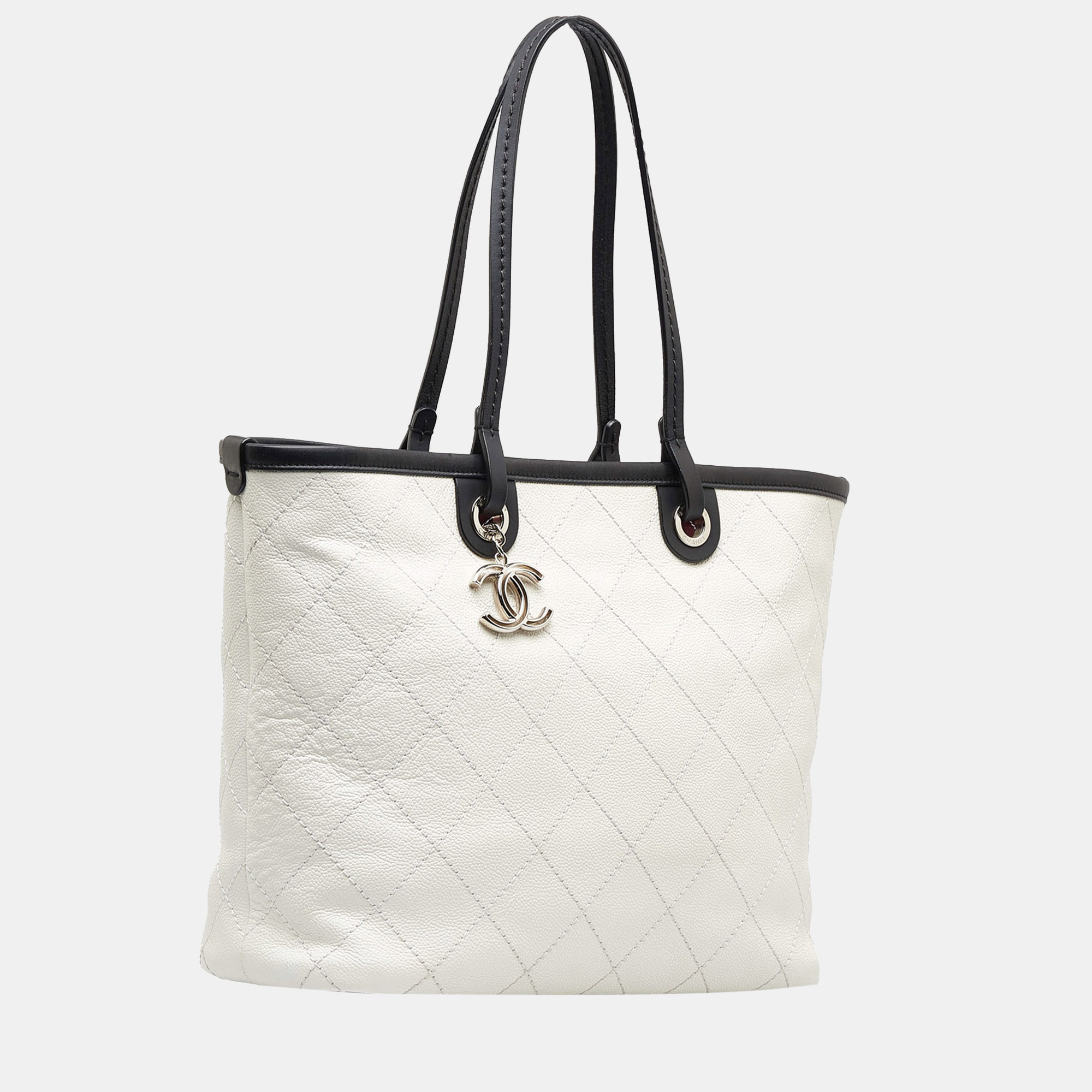 

Chanel White Medium Caviar Shopping Fever Tote