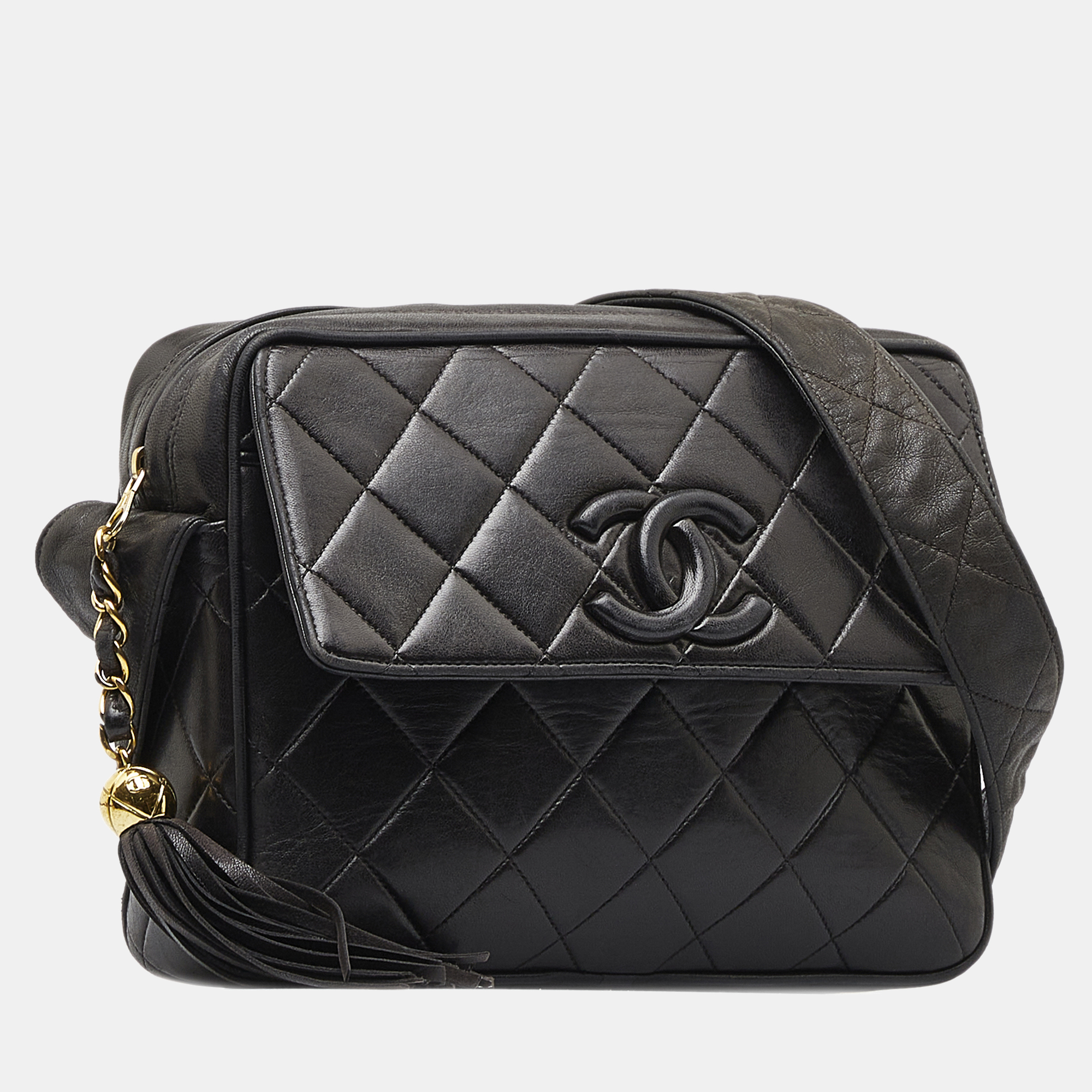 

Chanel Black CC Matelasse Tassel Camera Bag