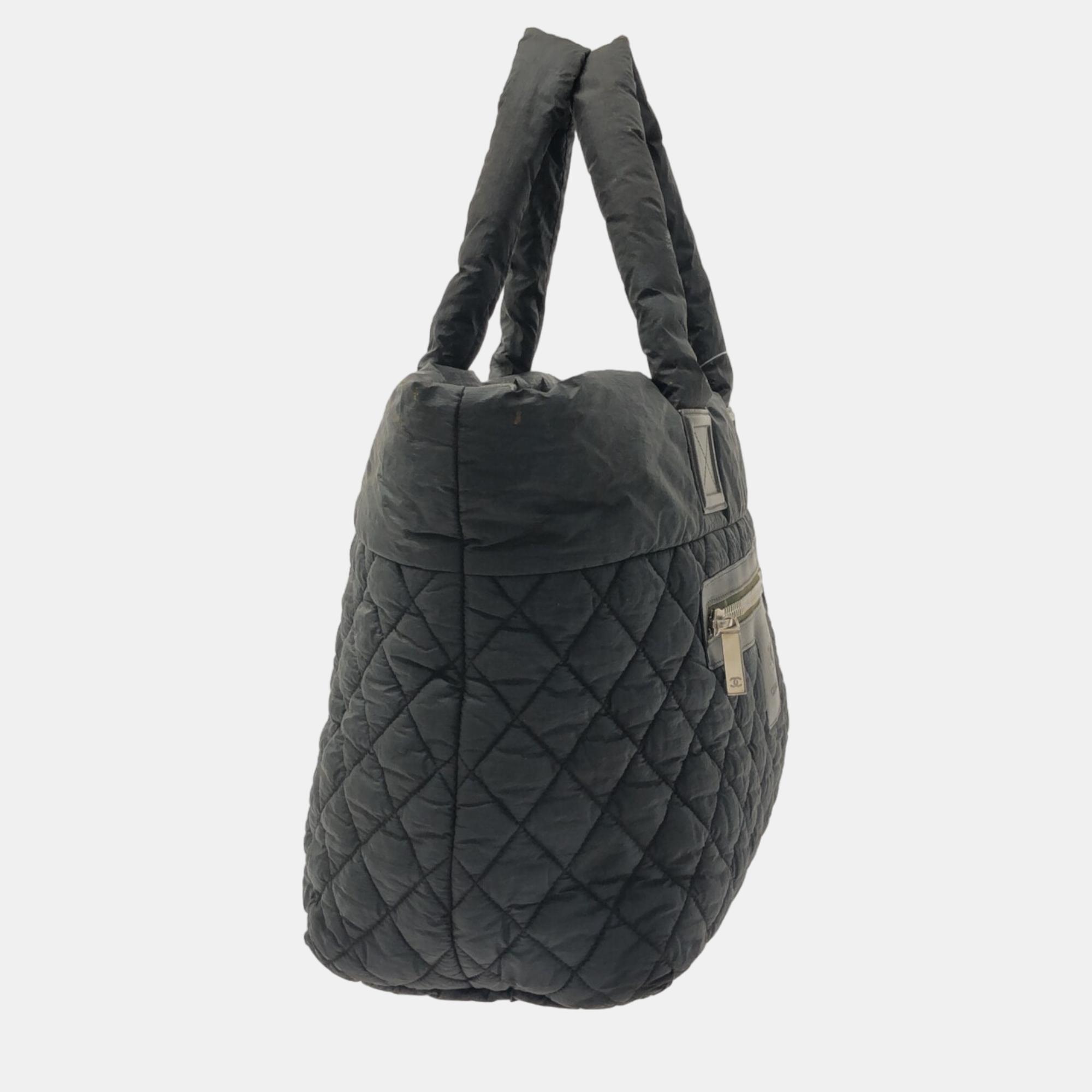 

Chanel Black Nylon Coco Cocoon Satchel Bag