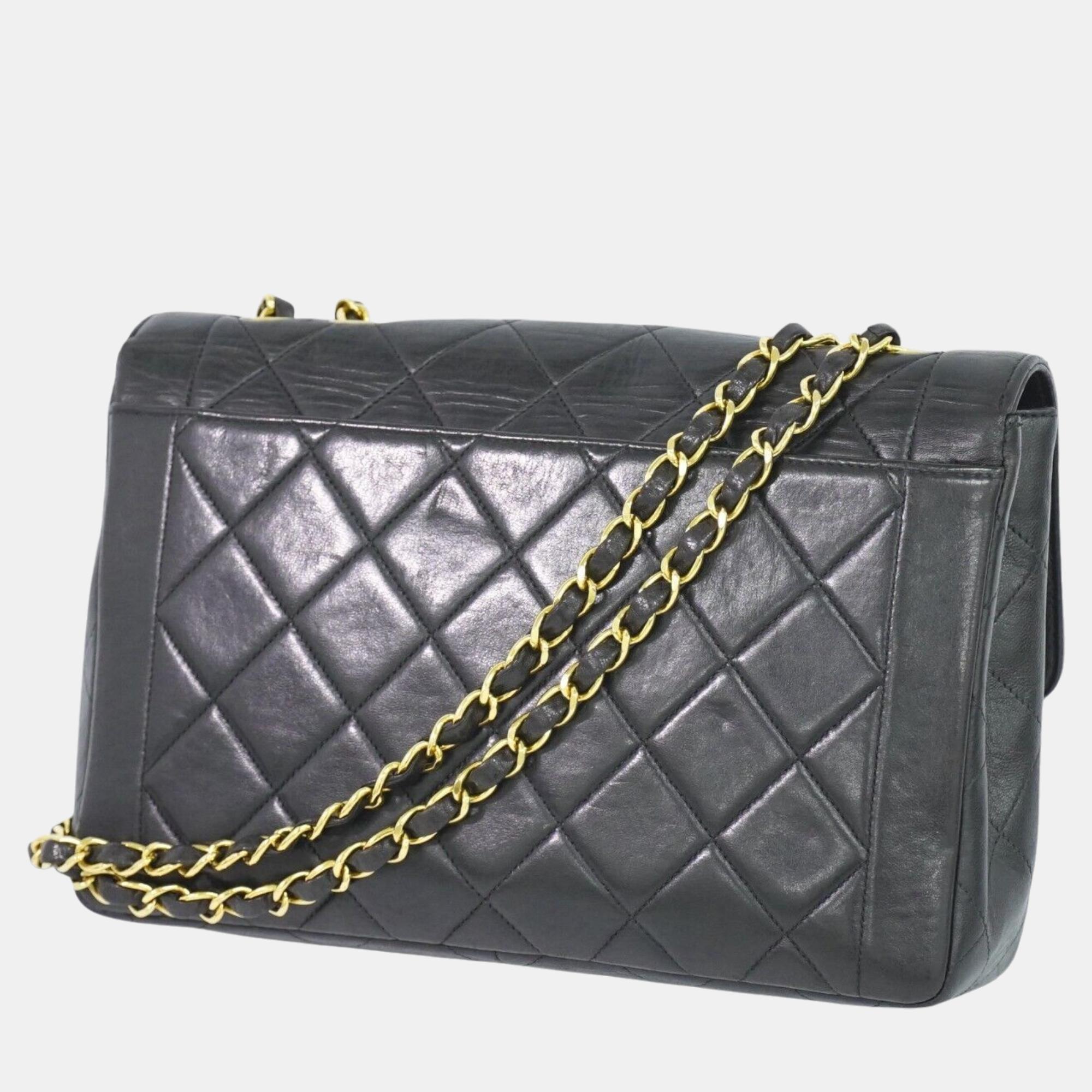 

Chanel Black Leather Vintage Diana Shoulder Bag