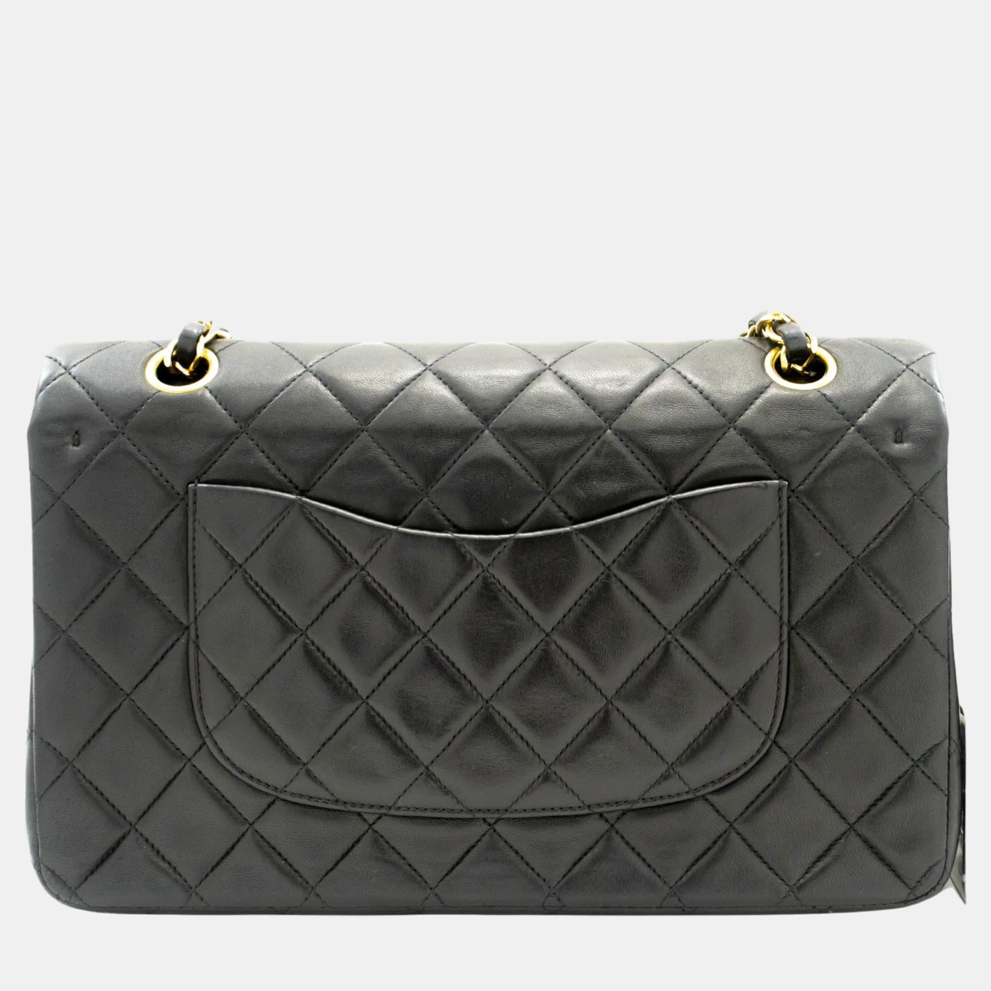 

Chanel Black Leather  Classic Double Flap Shoulder Bag