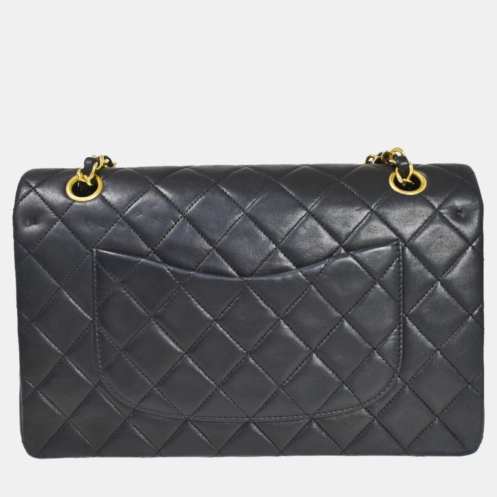 

Chanel Leather  Classic Double Flap Shoulder Bag, Black