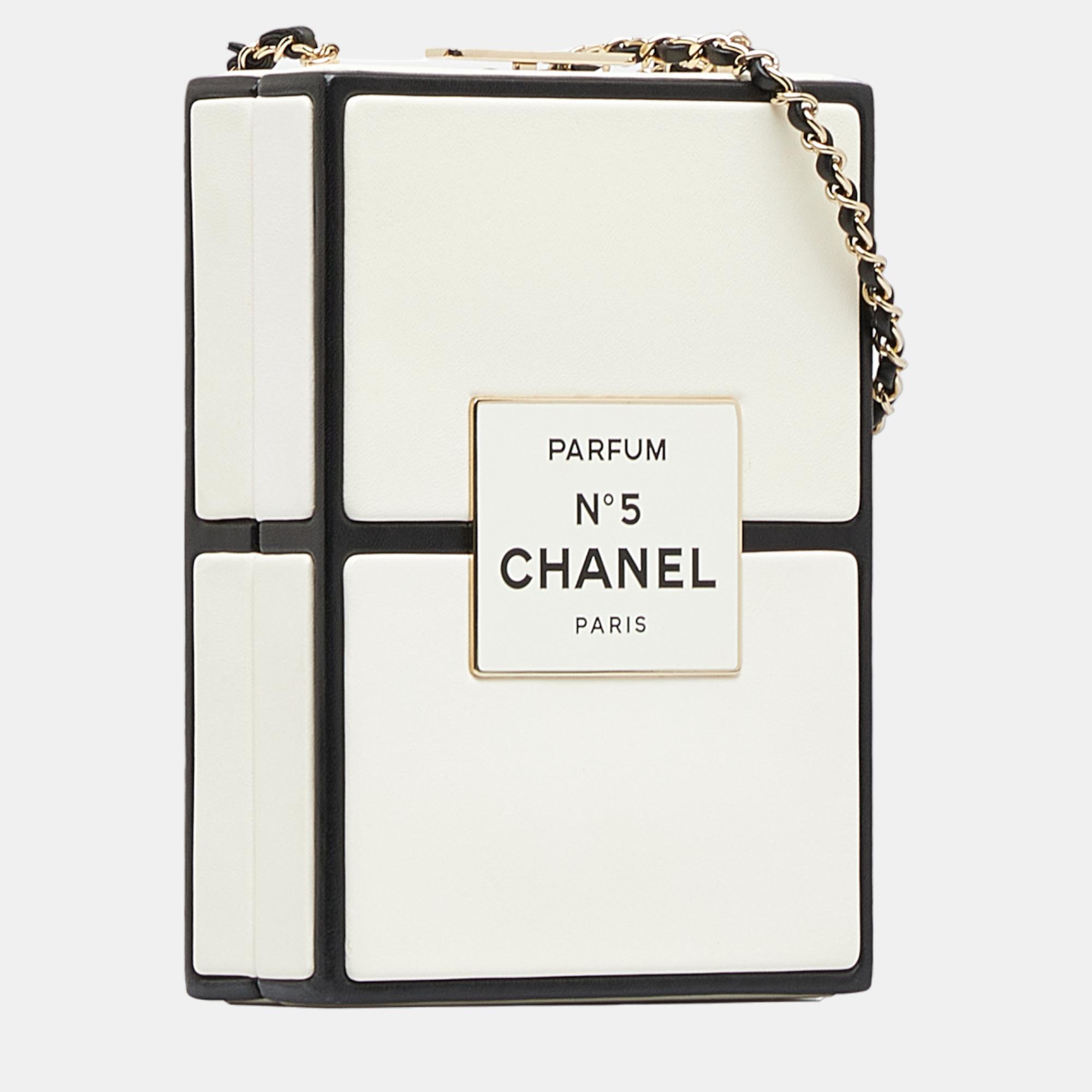 

Chanel White No.5 Parfum Box Evening Clutch