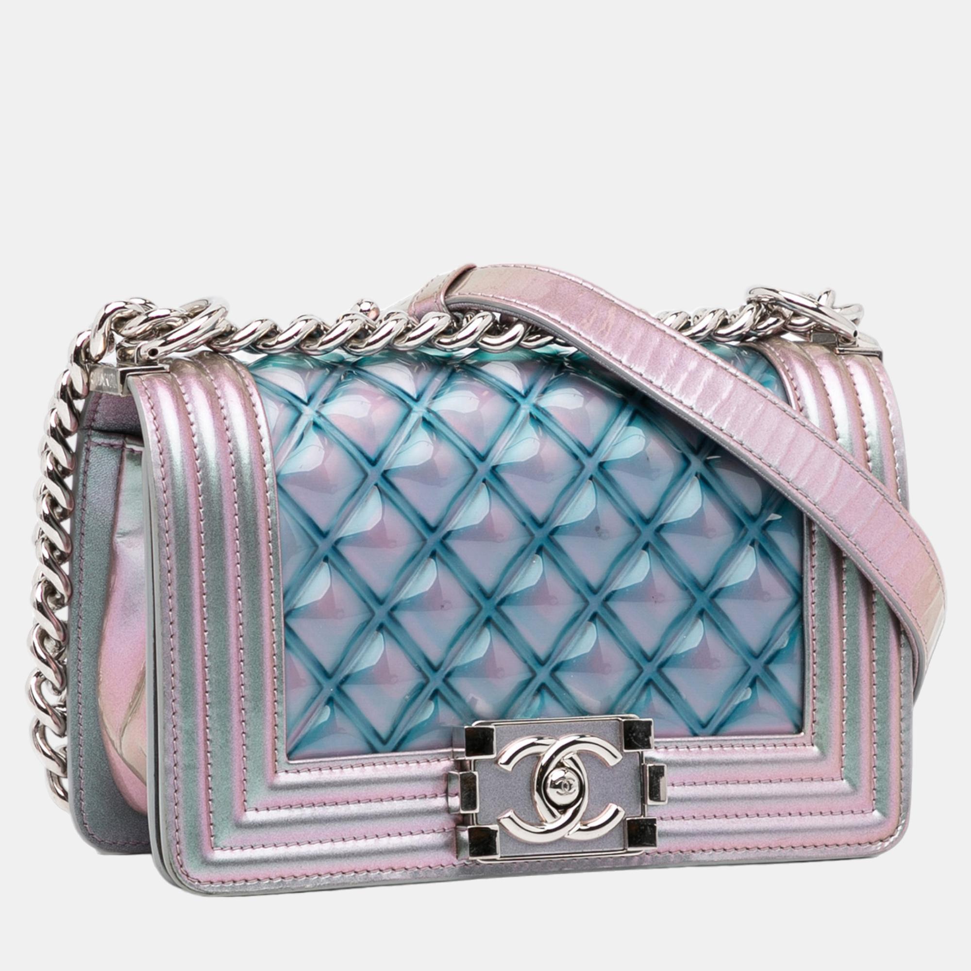 

Chanel Blue Small Iridescent Boy Bag