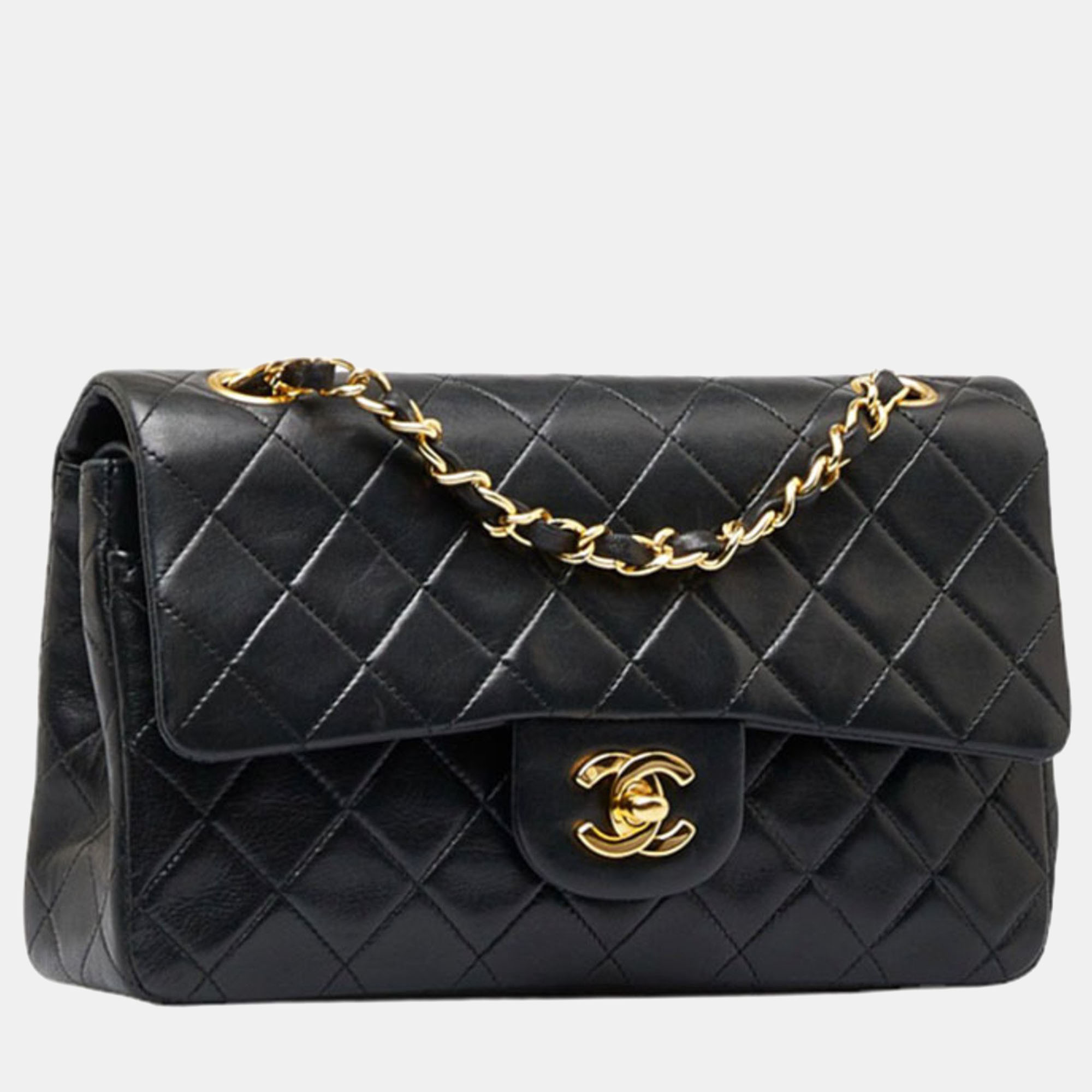 

Chanel Black Leather Small Classic Double Flap Shoulder Bag