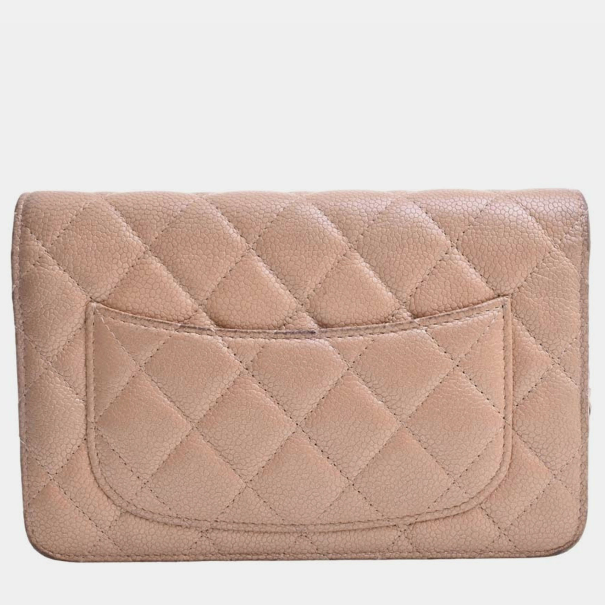 

Chanel Pink Leather Classic Wallet on Chain