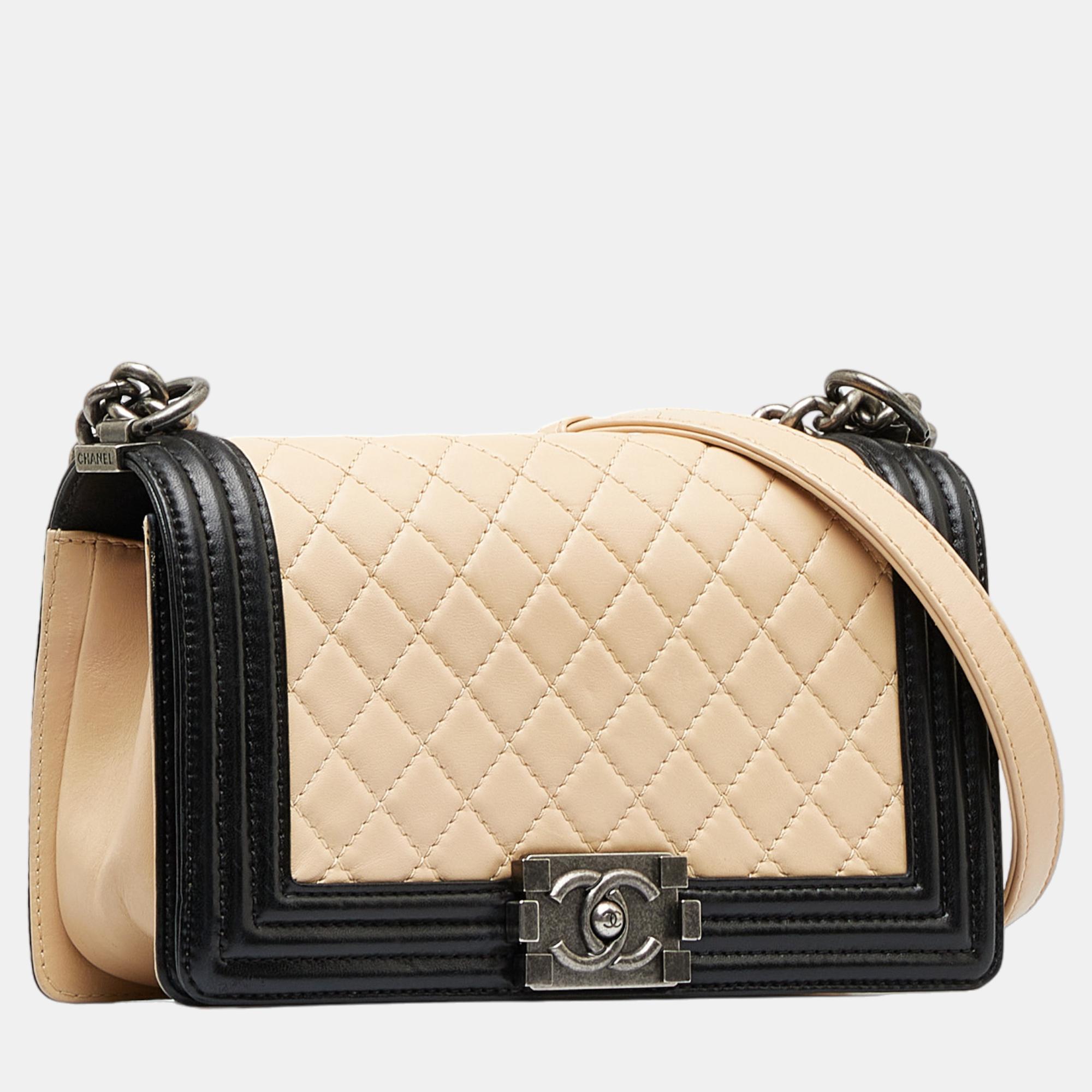 

Chanel Beige/Brown Medium Bicolor Boy