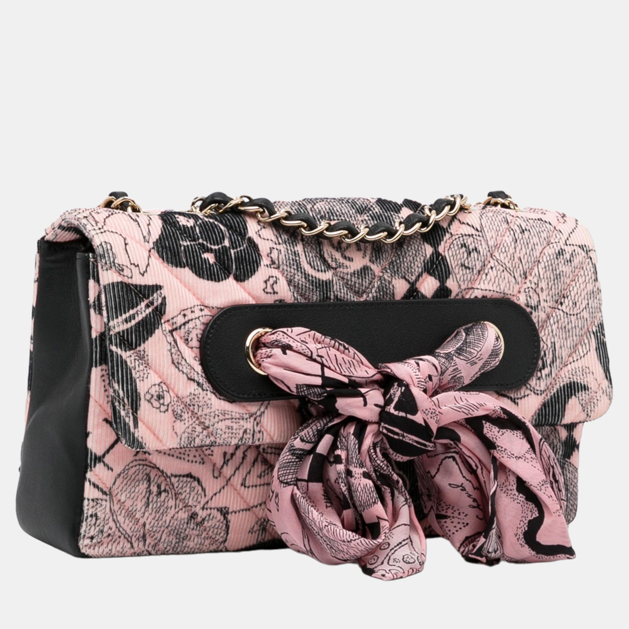 

Chanel Pink Camellia Scarf Ribbon Shoulder Bag