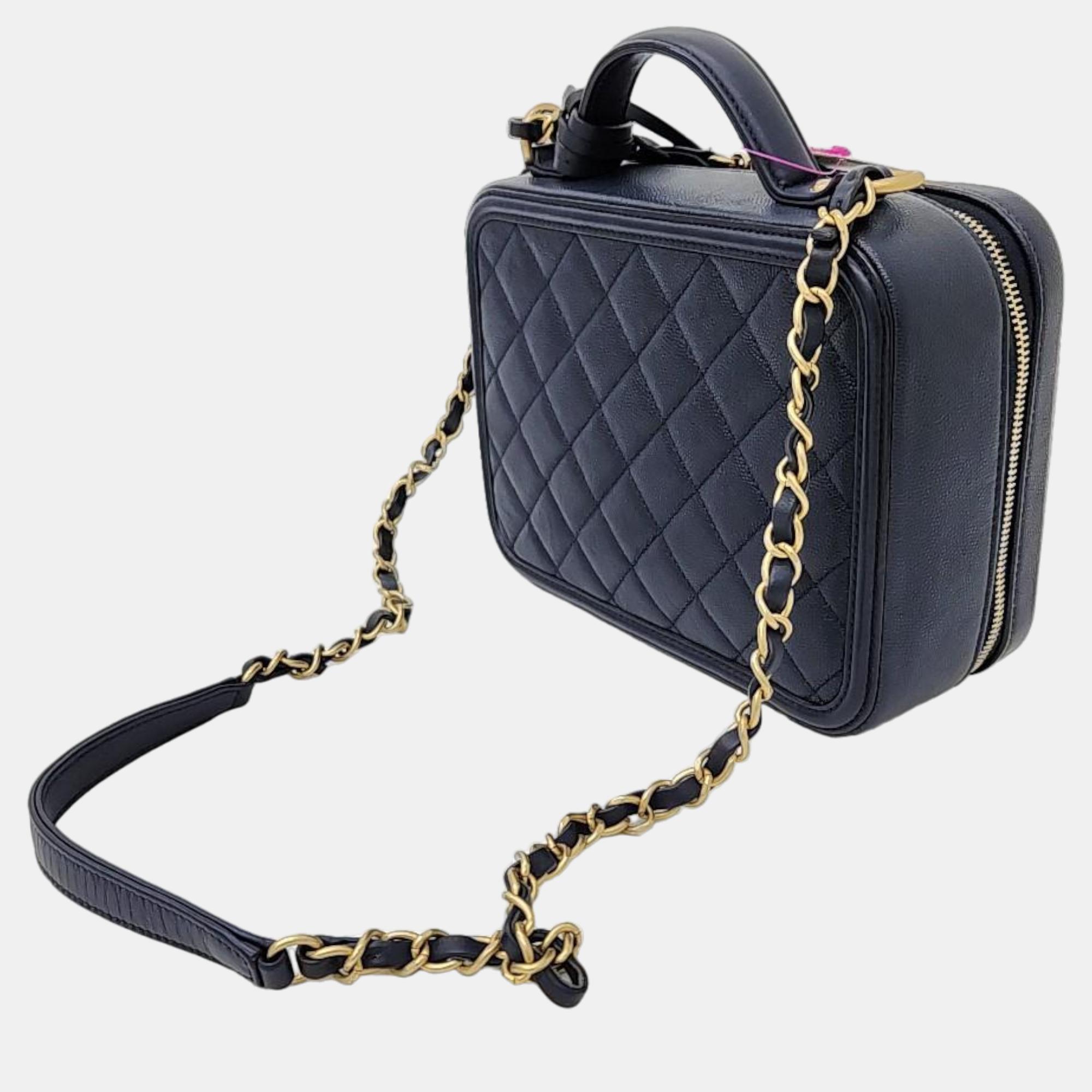 

Chanel Black Leather CC Vanity Bag