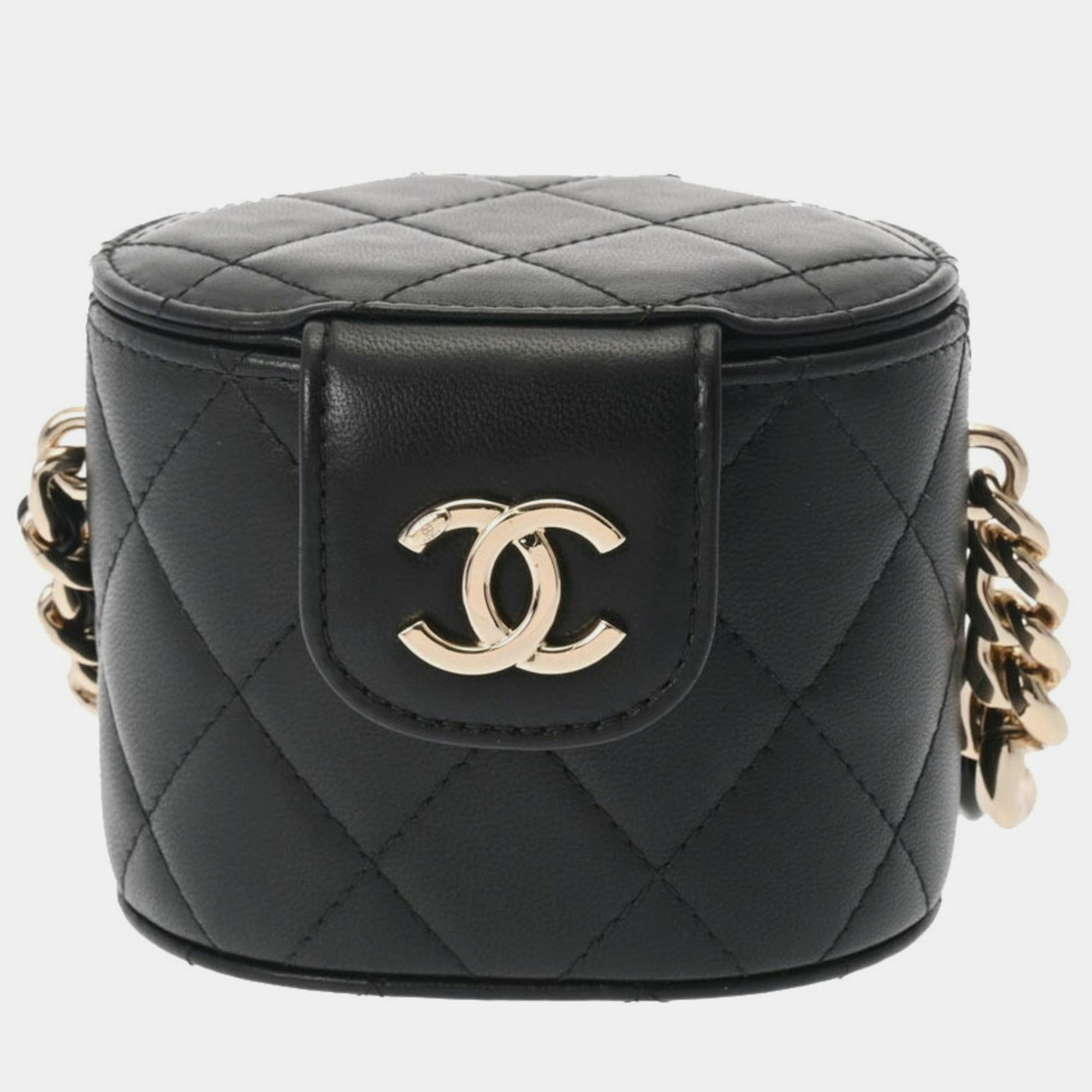 

Chanel Black Leather Mini Vanity Case Clutch Bag