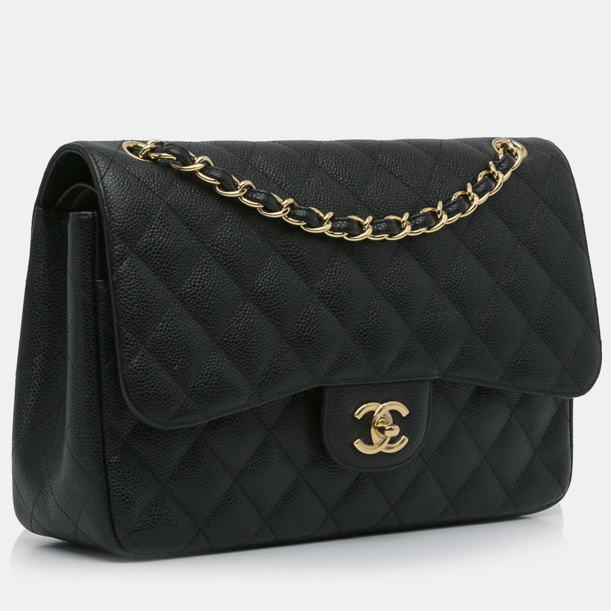

Chanel Jumbo Classic Caviar Double Flap, Black