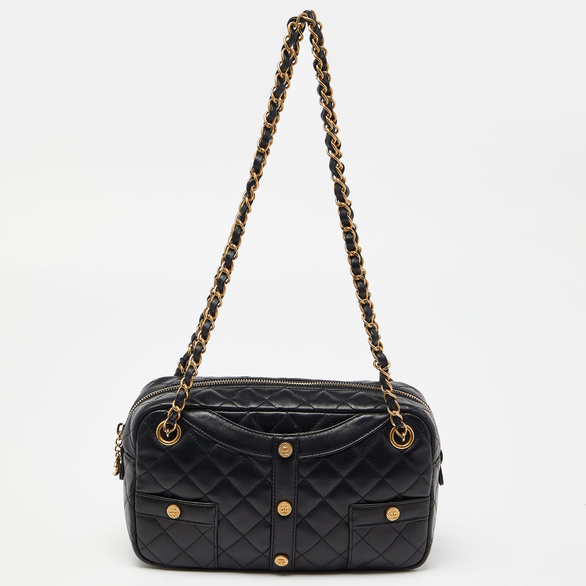 مملوكة مسبقًا حقيبة شانيل جاكيت جلد مبطن سوداء