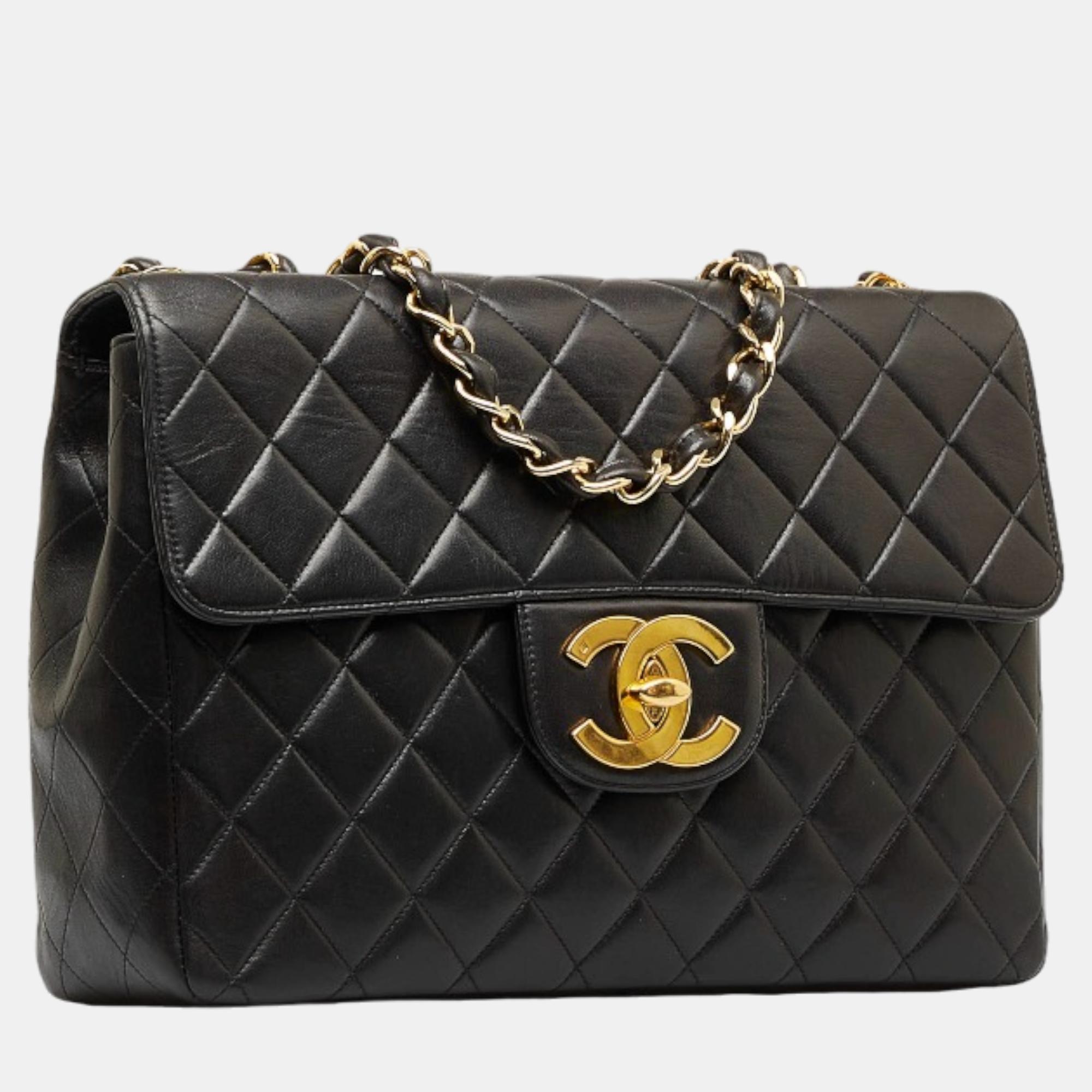 

Chanel Black Jumbo Classic Single Flap Bag