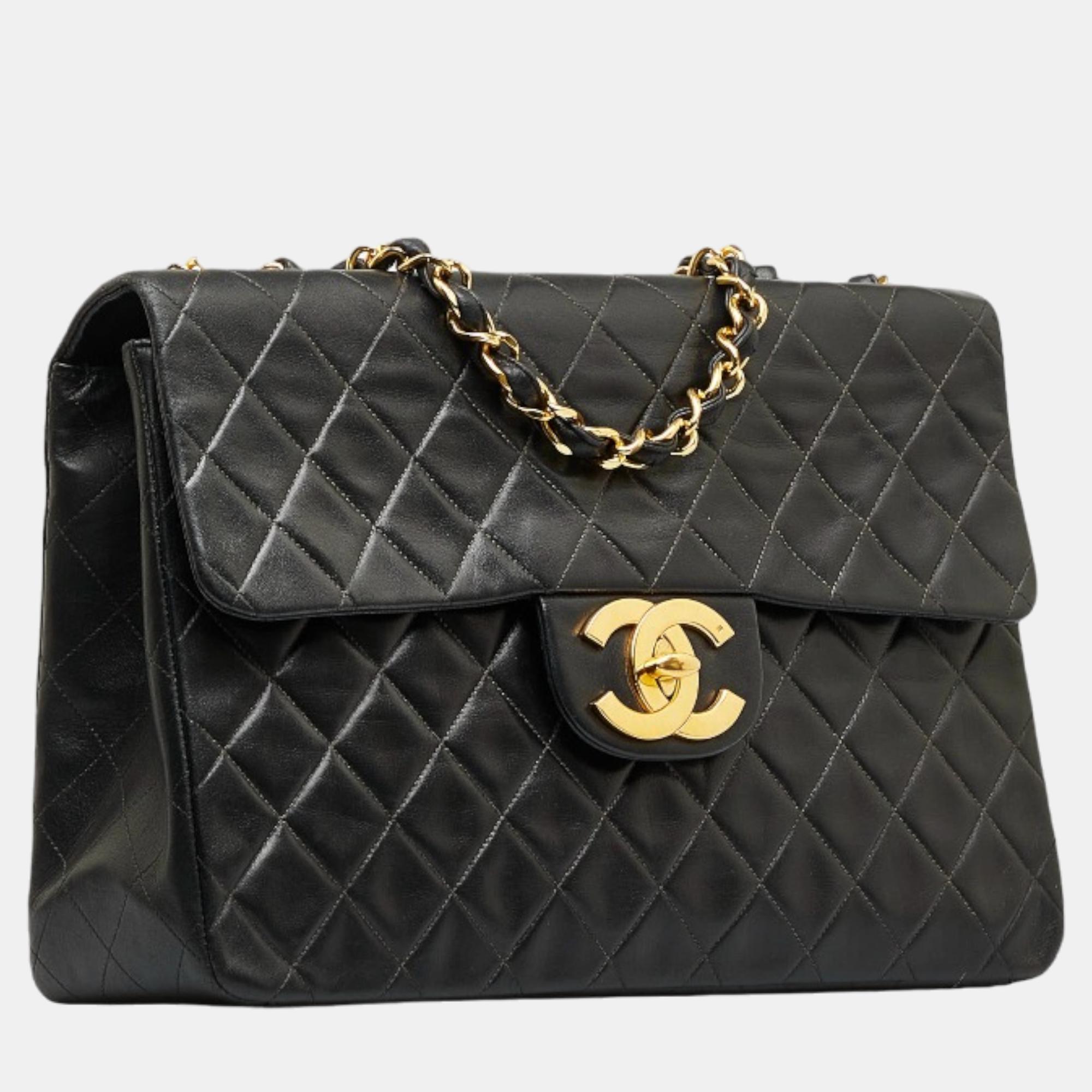 

Chanel Black Maxi Classic Single Flap Bag