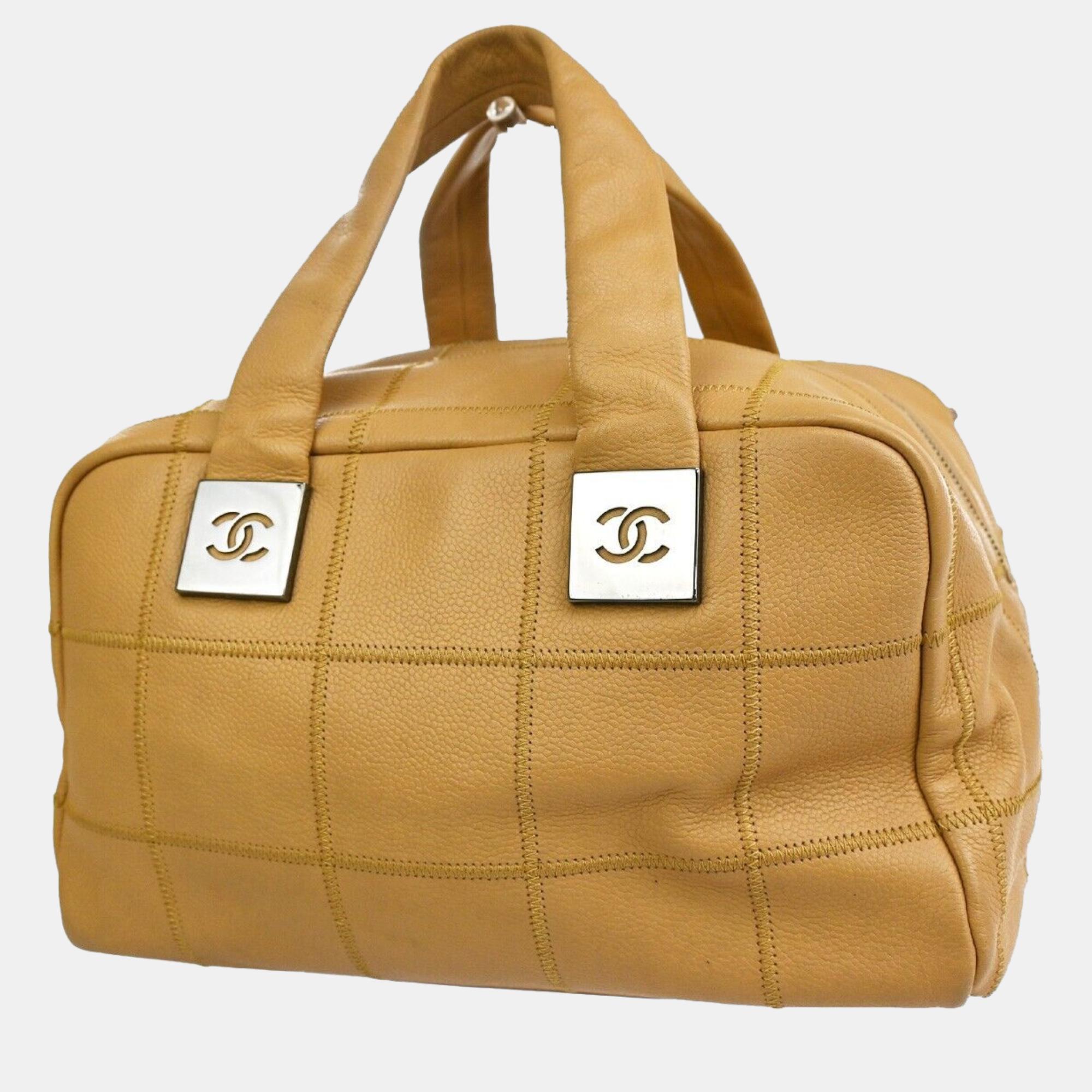 

Chanel Brown Leather Chocolate bar handbag