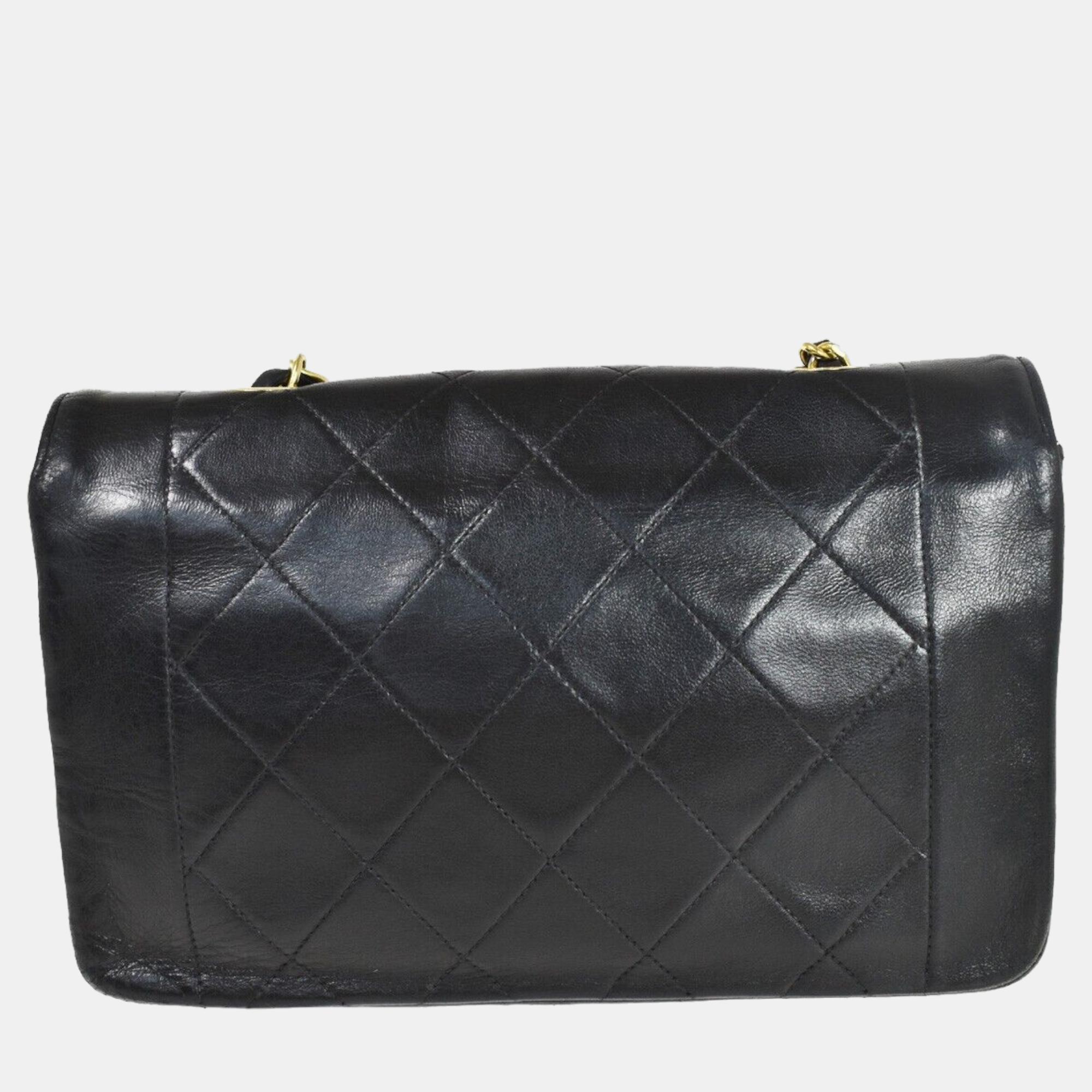 

Chanel Black Leather Vintage Diana Flap Shoulder Bag