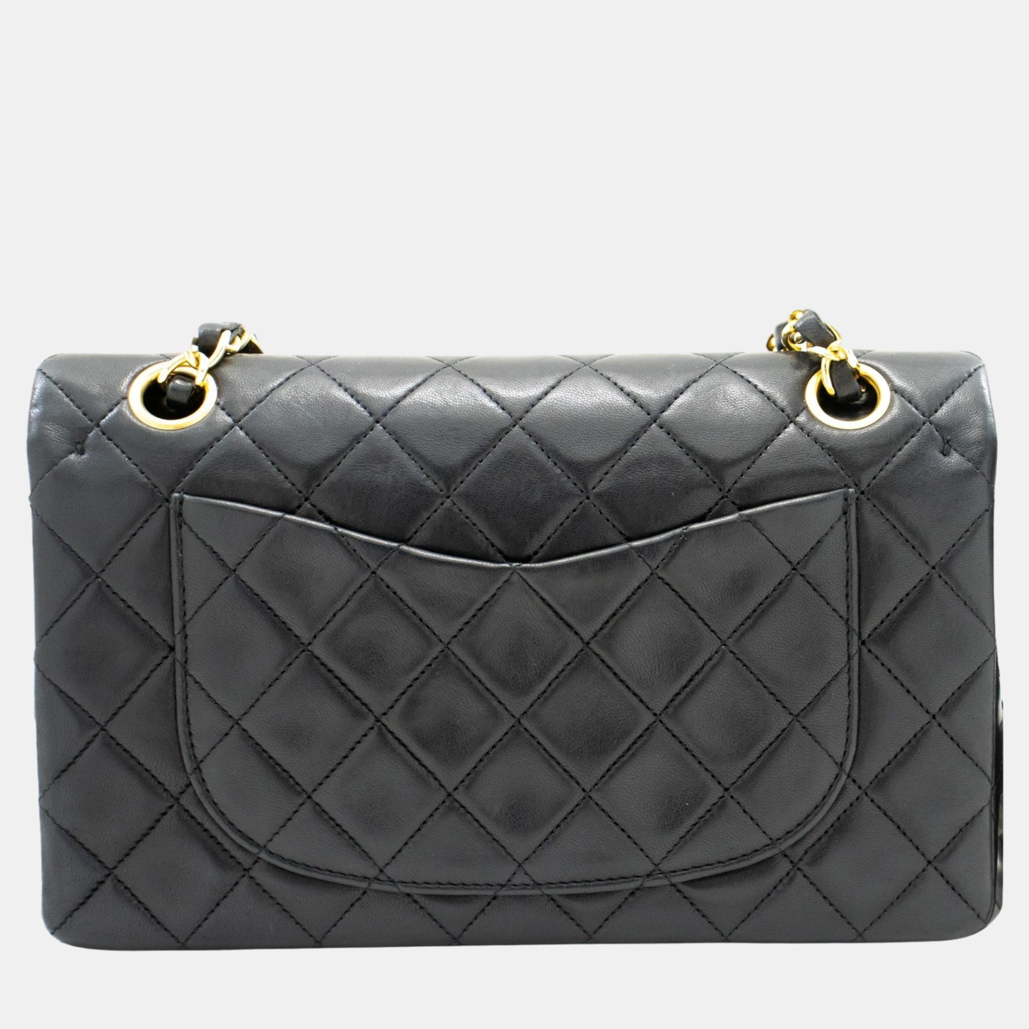 

Chanel Black Leather  Classic Double Flap Shoulder Bag