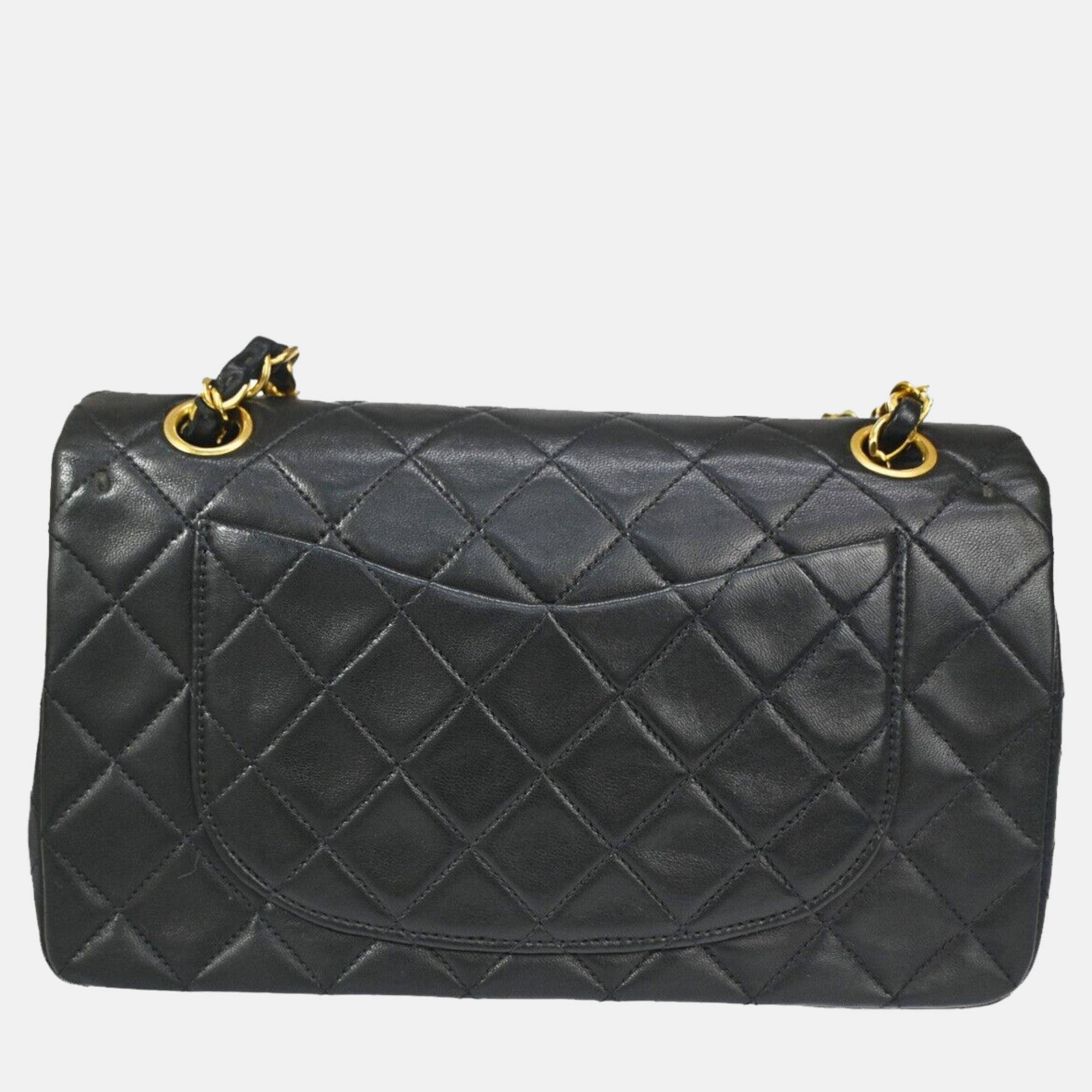 

Chanel Black Leather  Classic Double Flap Shoulder Bag