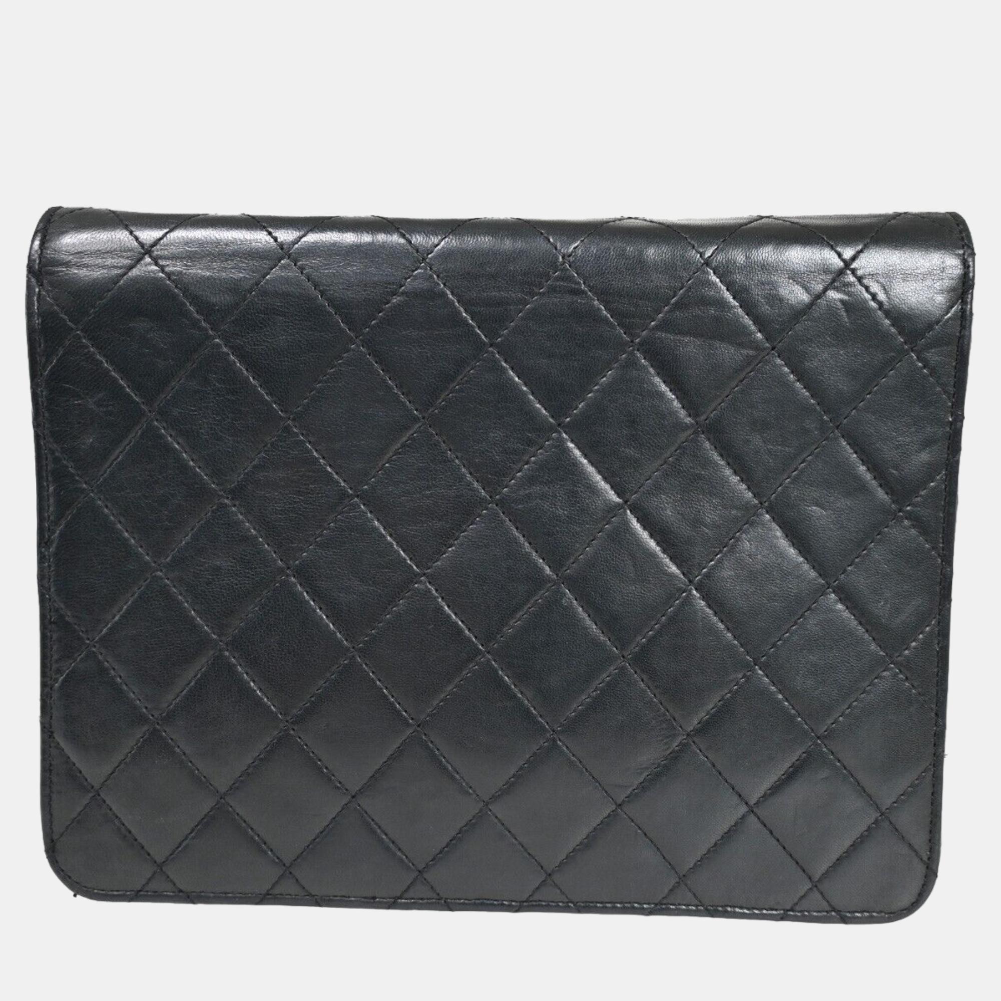

Chanel Black Leather Quilted Square Flap Bag Shoulder Bag