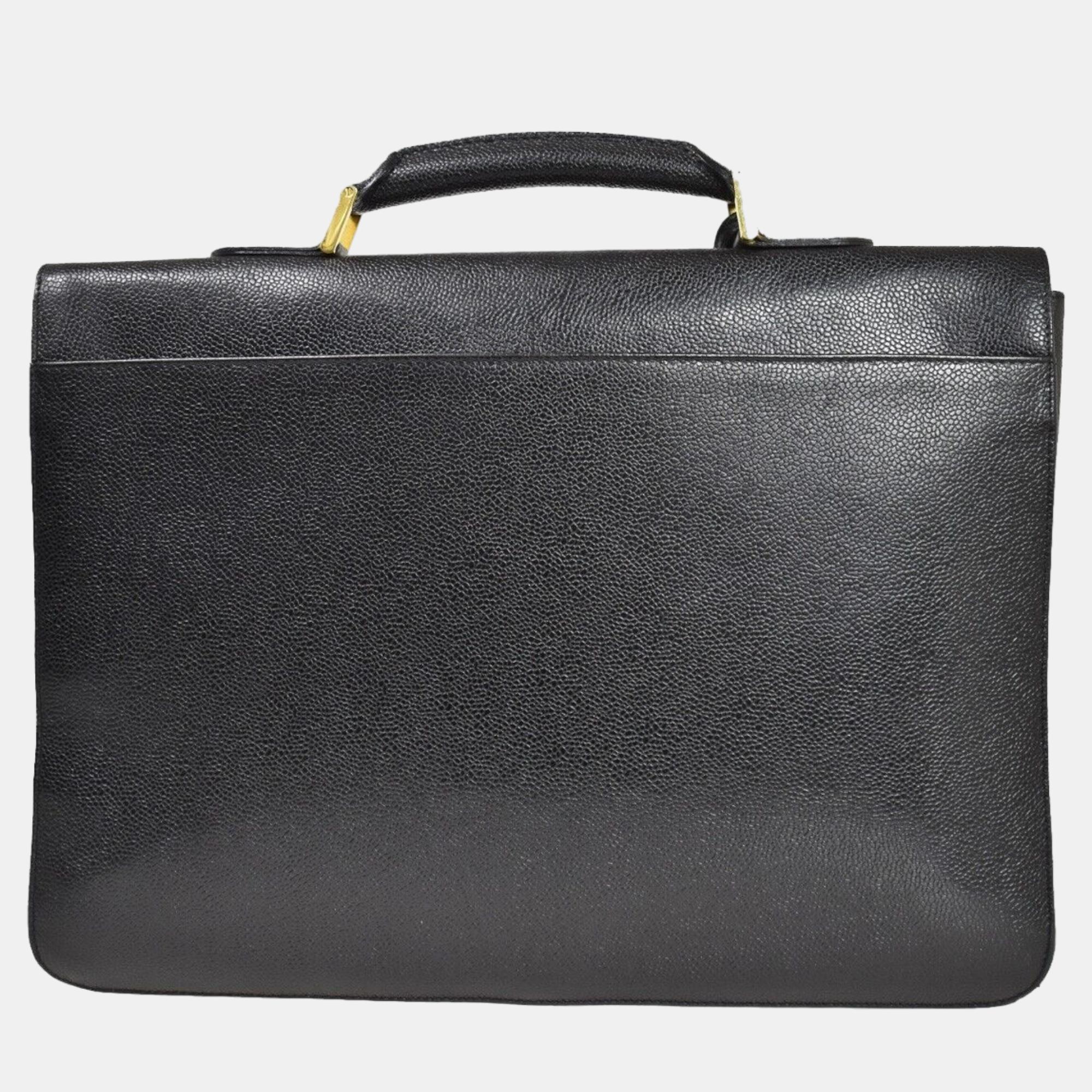 

Chanel Vintage Black Leather briefcase