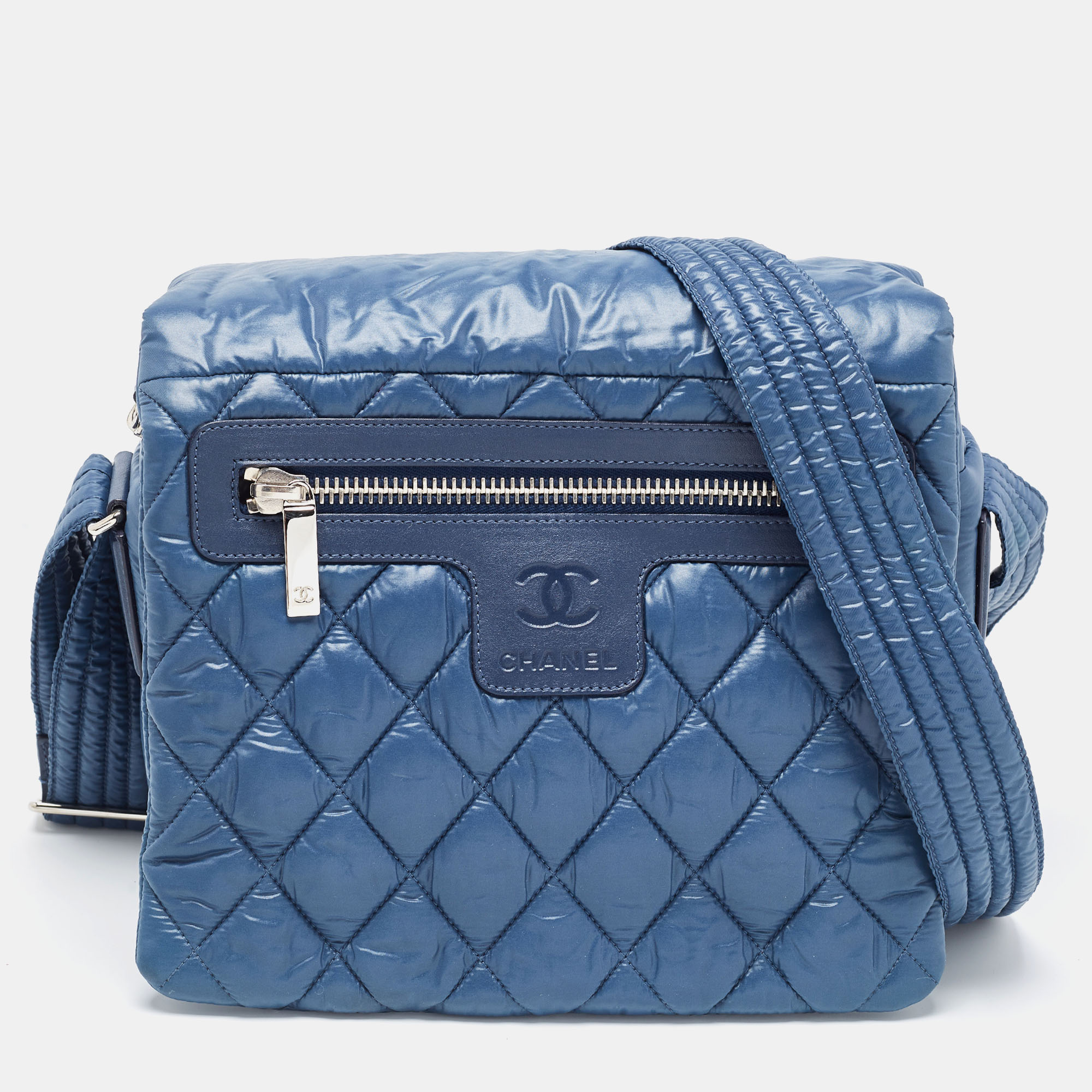 

Chanel Blue Quilted Nylon  Coco Cocoon Messenger Bag